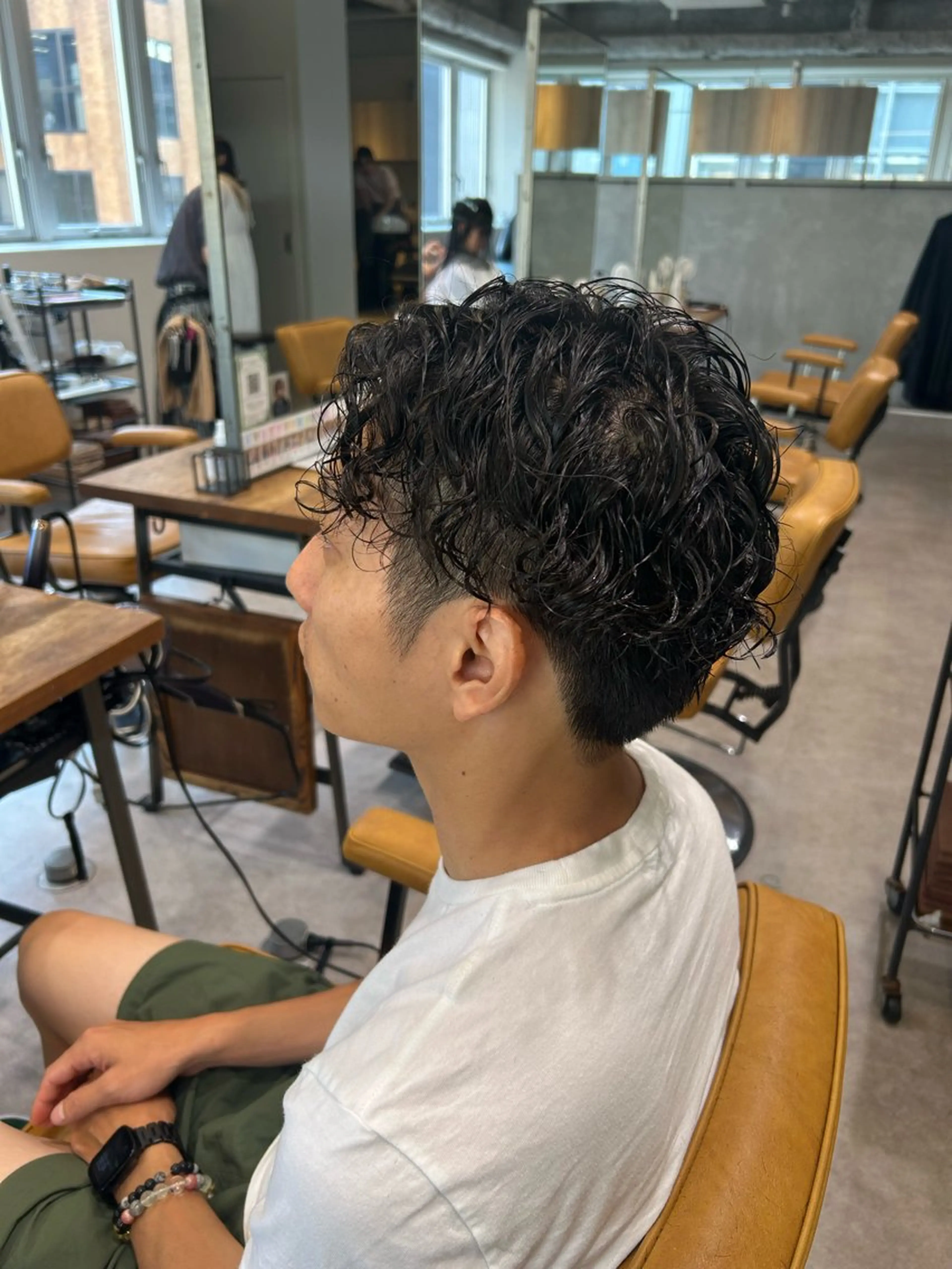 パーマ メンズ カット パーマ ボブレイヤー/ ブリーチ/miyuuのヘアスタイル