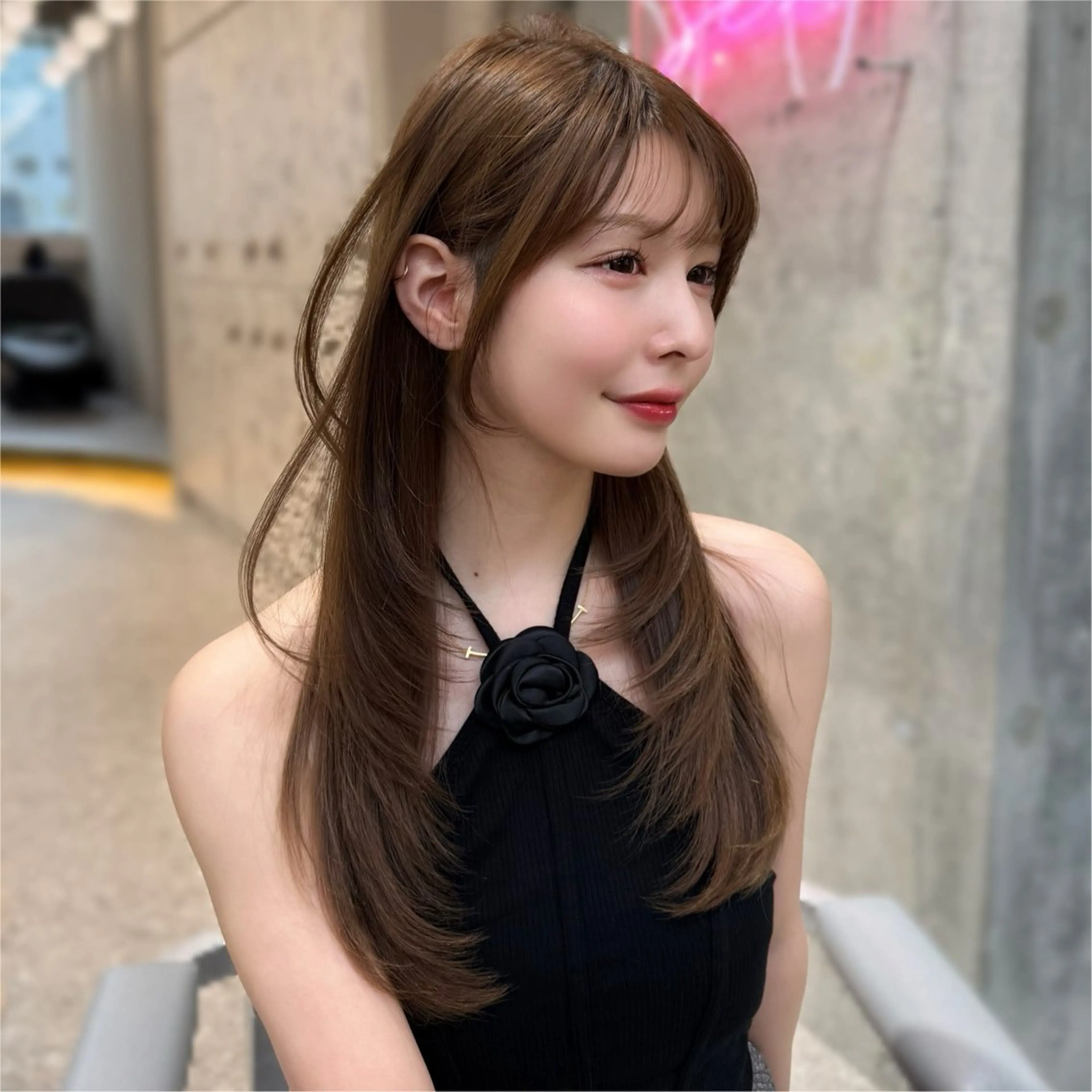 セミロング カラー カット ヘアカラー トリートメント 新宿/韓国風レイヤー 髪質改善/渋谷直樹のヘアスタイル