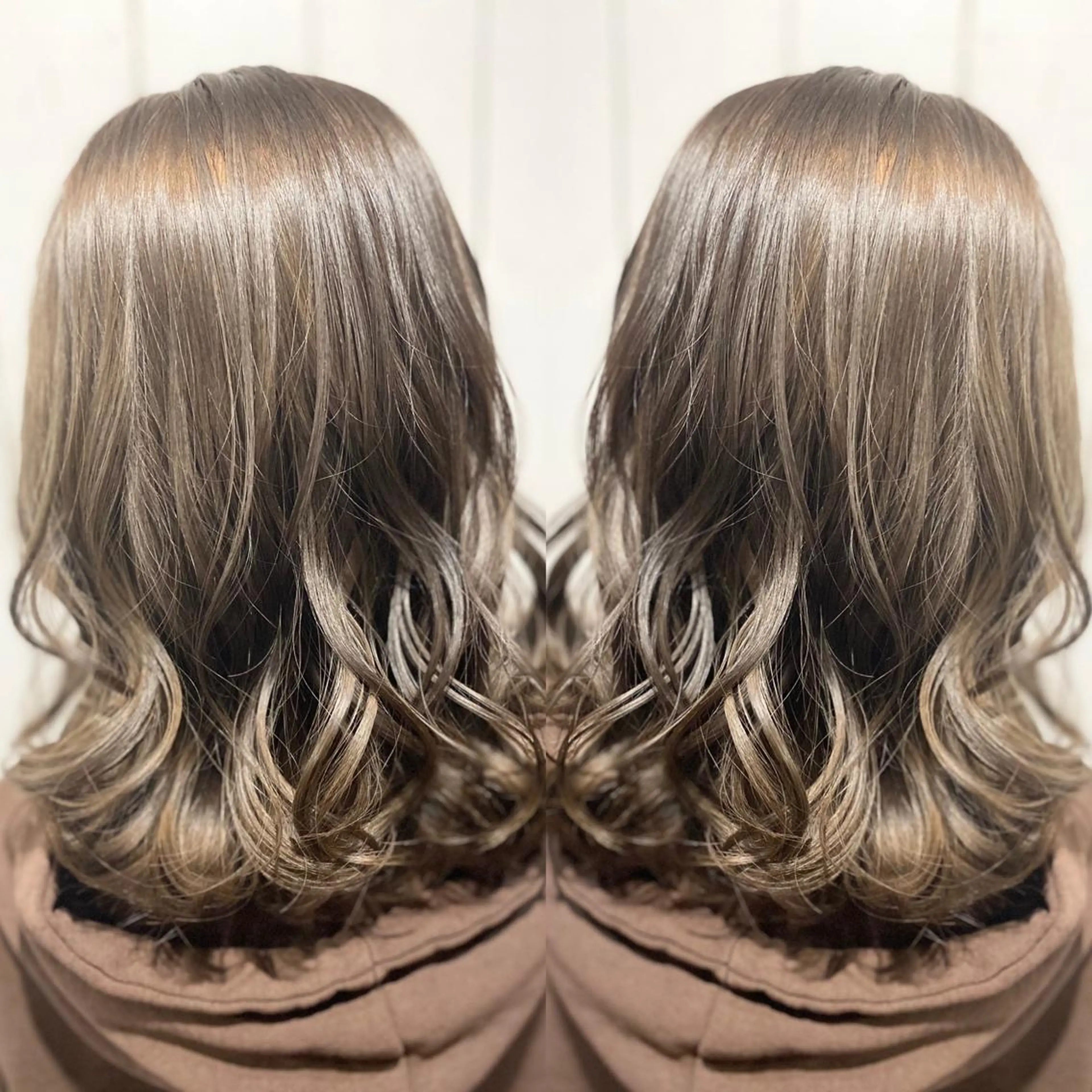 ミディアム カラー パーマ ヘアアレンジ アッシュ バレイヤージュ ベージュカラー ブリーチ 透明感カラー ヘアカラー トリートメント RecheRche【池袋】所属・👑指名率No.1 👑坂口飛翔のヘアスタイル