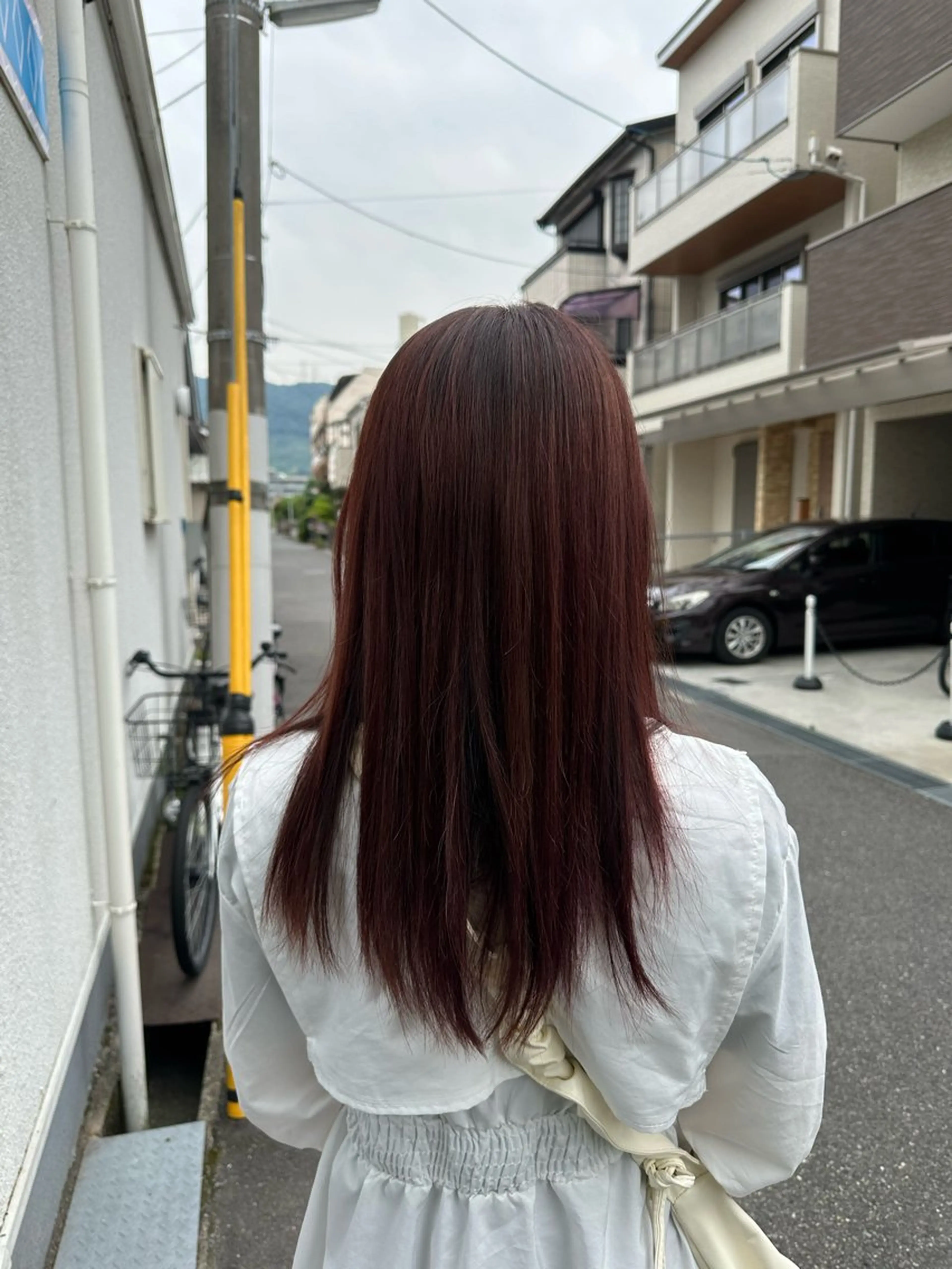 セミロング カラー ピンクカラー ヘアカラー 安達 望のヘアスタイル