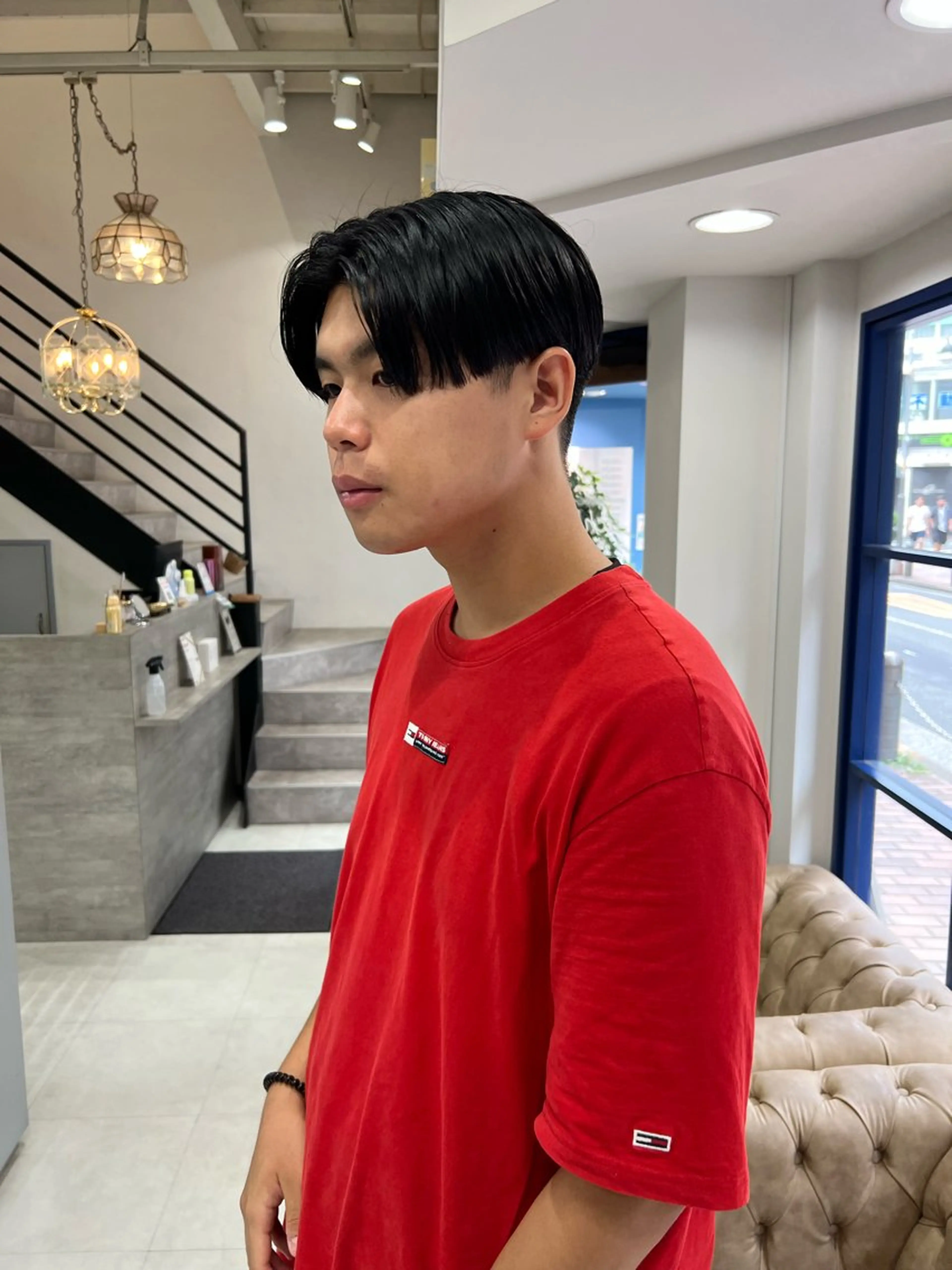 ショート メンズ センターパート 村山 豪歩のヘアスタイル