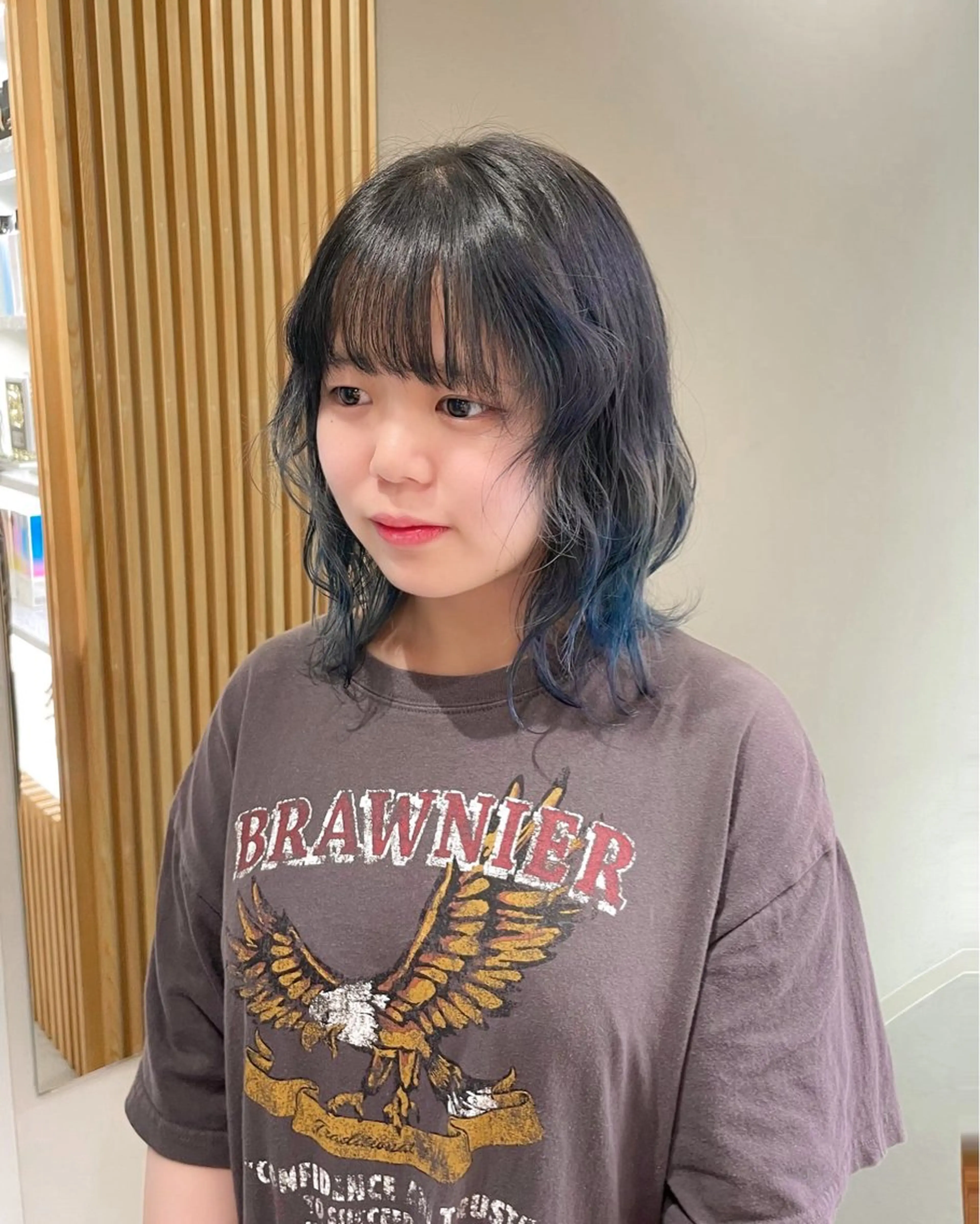 ミディアム カラー ダブルカラー,透け カラーHINARIのヘアスタイル