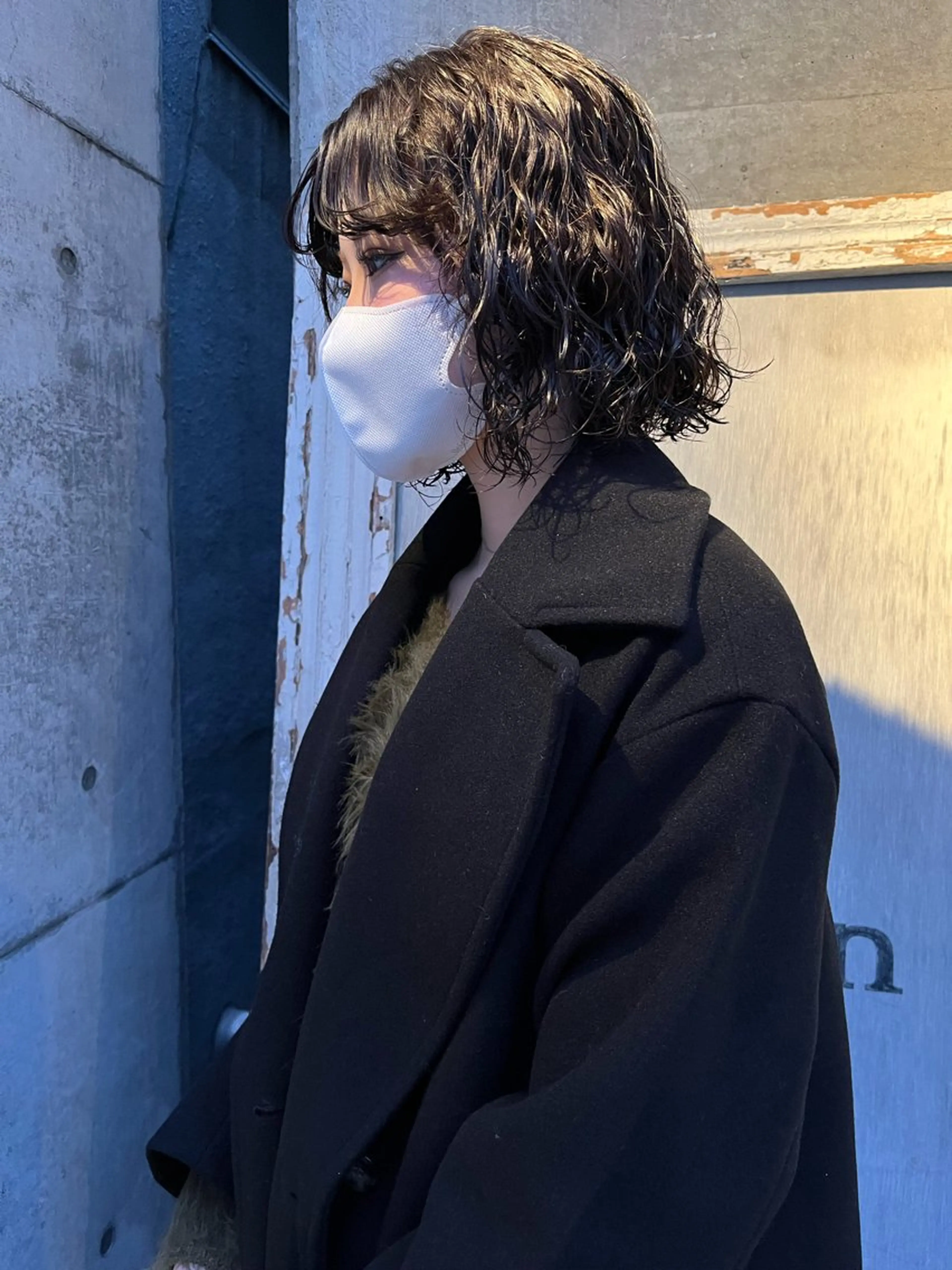 ミディアム パーマ パーマ ハイトーン/顔まわり レイヤー/YUKAのヘアスタイル