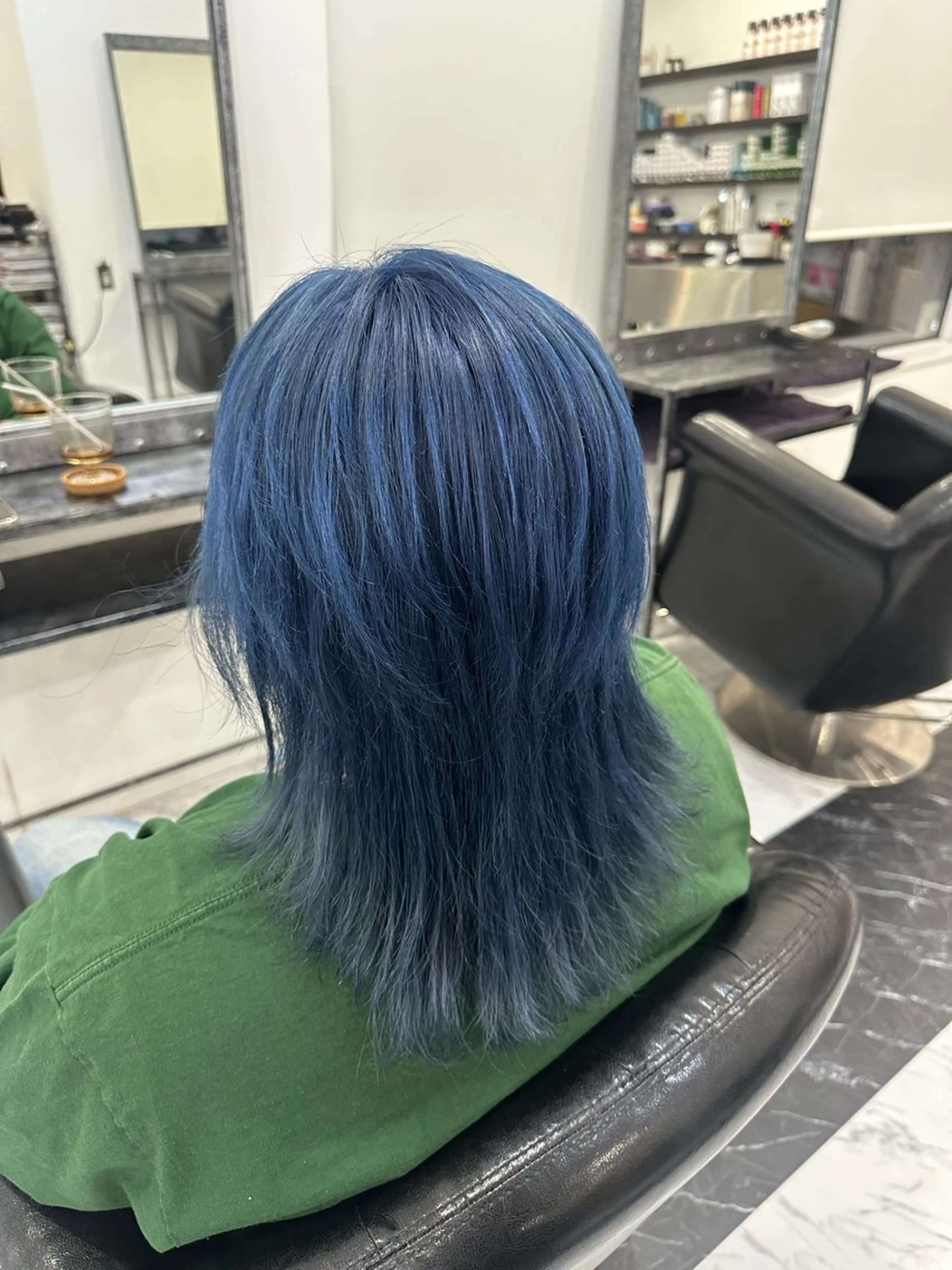 ミディアム カラー ブリーチ ブルーカラー マイ /暖色カラーのヘアスタイル