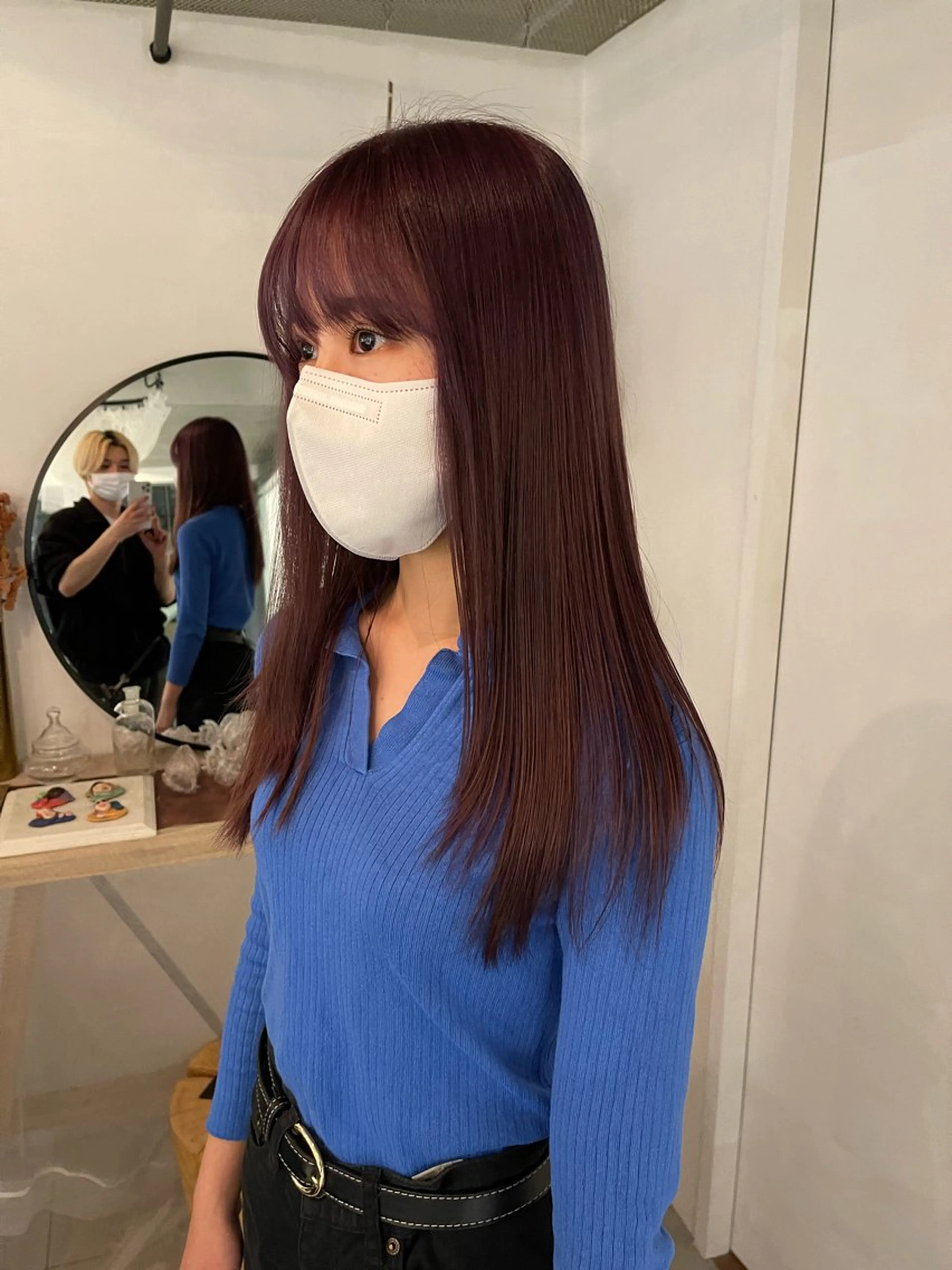 カラー ブリーチ ラベンダーカラー ラベンダーピンク ブリーチなしカラー ピンクカラー ヘアカラー ボブ/レイヤー /河内温太のヘアスタイル