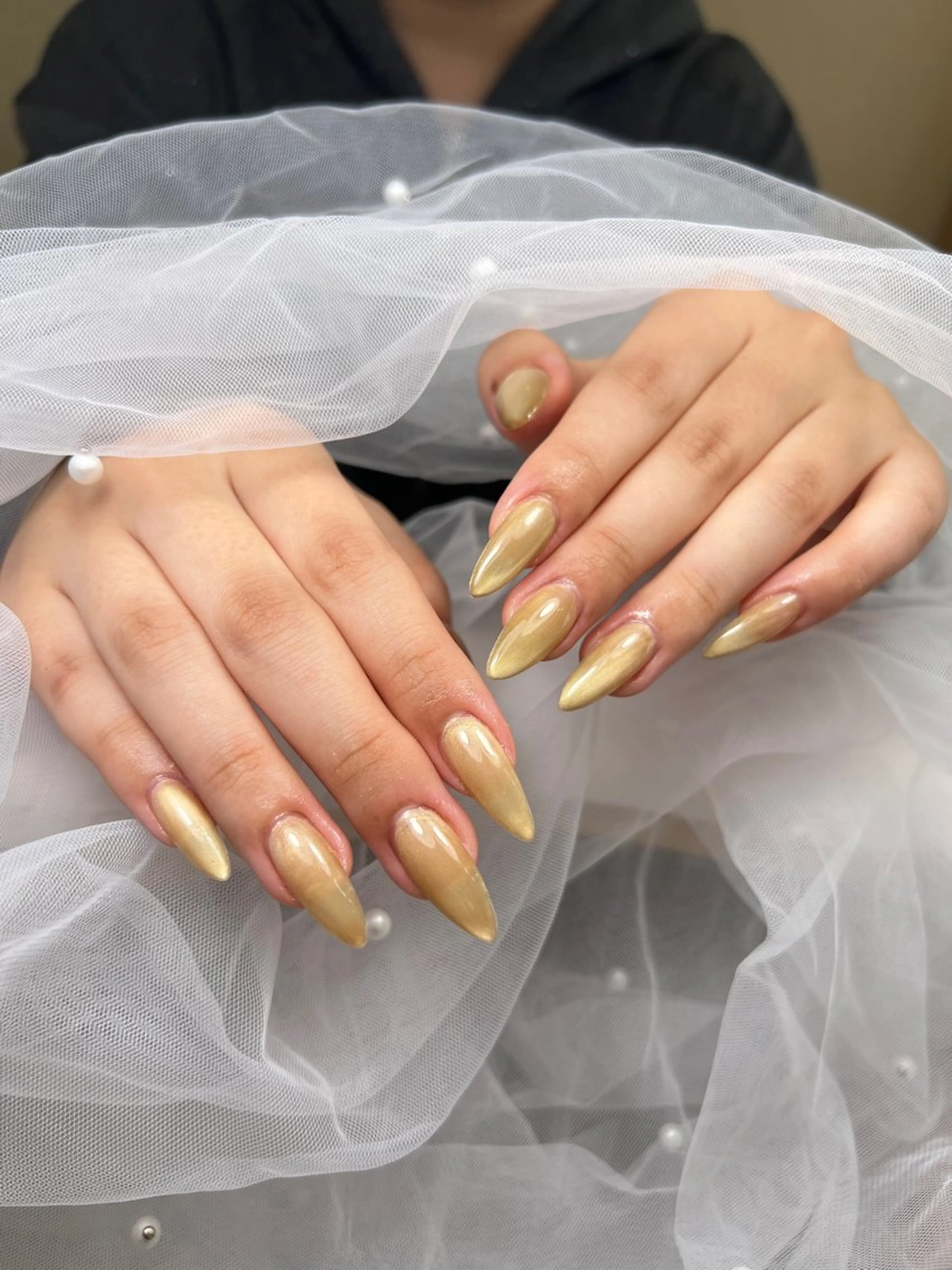 ネイル アートネイル オーロラネイル チークネイル 長さ出し フットネイル ハンドネイル ハンドケア Mio_ Noiranailのネイルデザイン