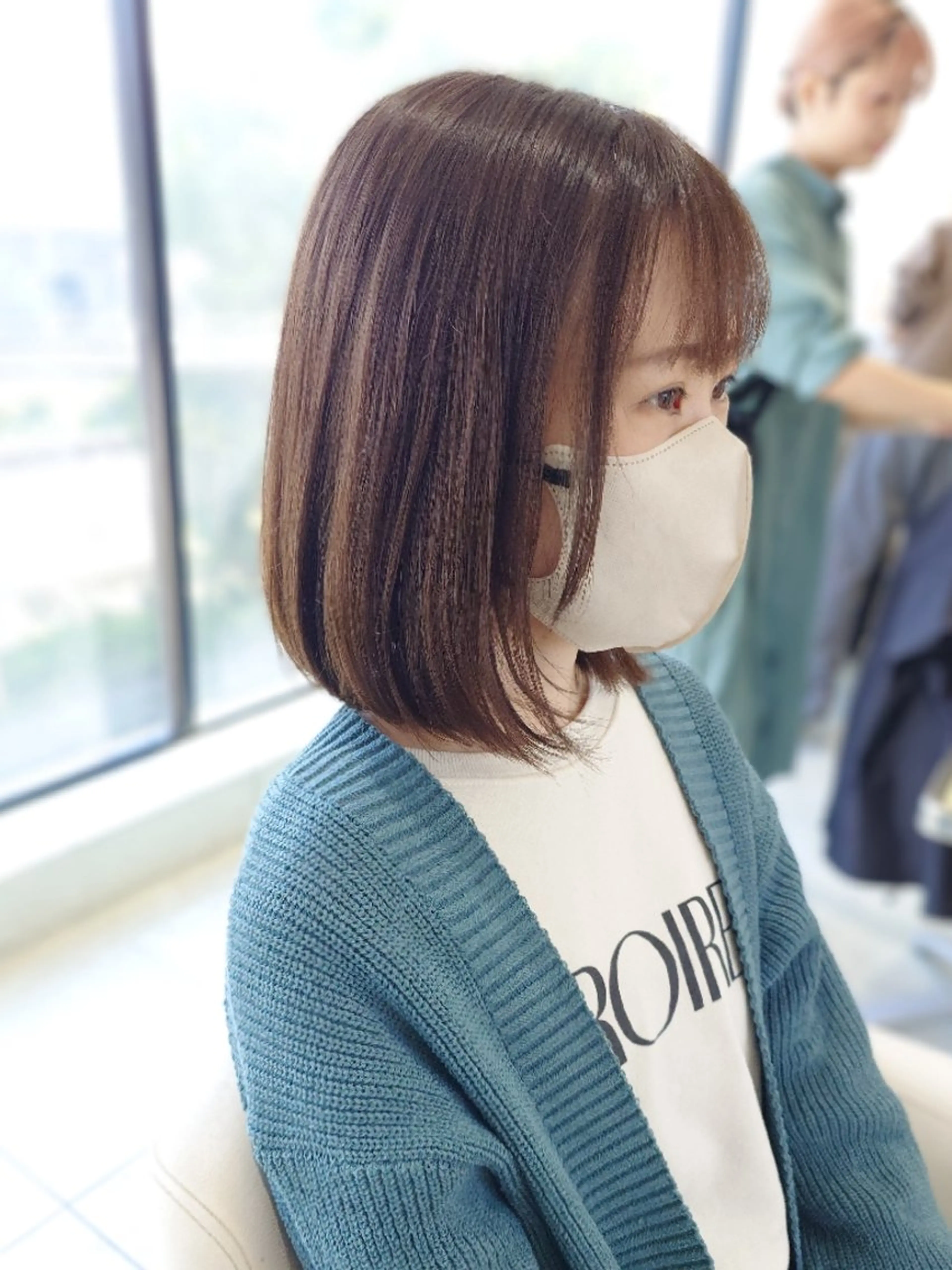 ミディアム カラー カット ヘアカラー ブリーチなしで透明感 カラー松内真太のヘアスタイル