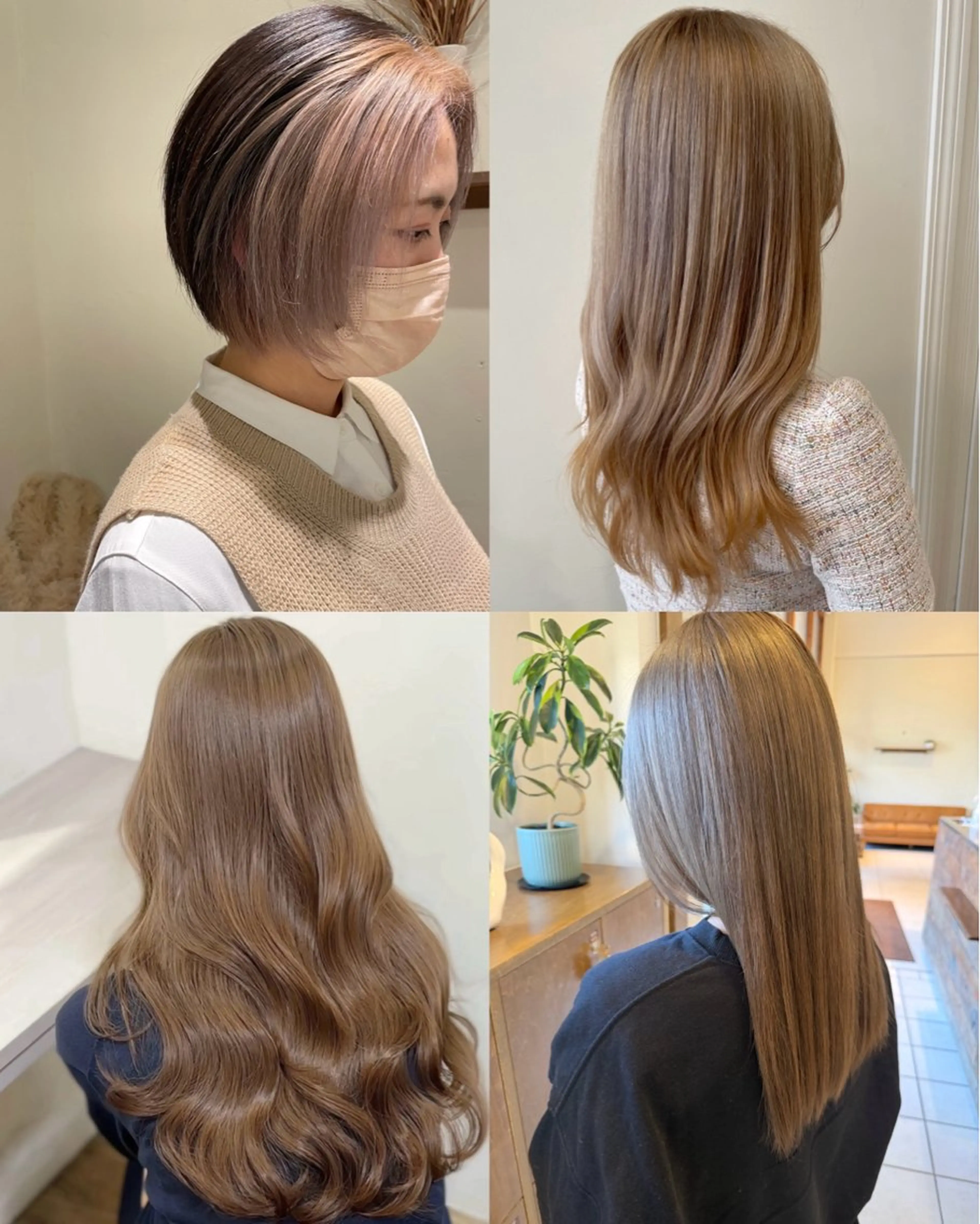 ロング カラー ベージュカラー ブリーチ 片山千晴✨ツヤ髪カラ ー✨顔まわりカット✨のヘアスタイル