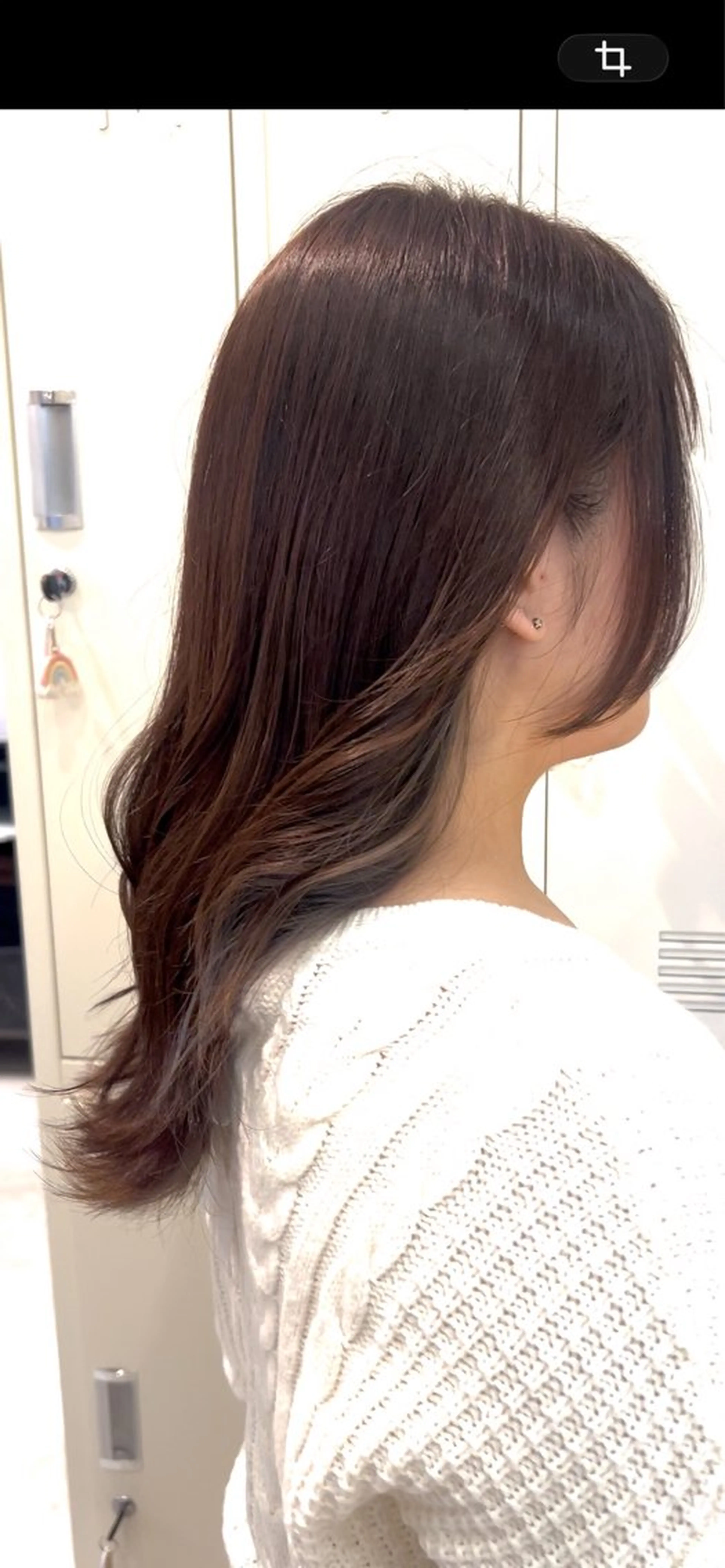 セミロング カラー グレージュ インナーカラー ヘアカラー misato 💜🖤　フラムのヘアスタイル