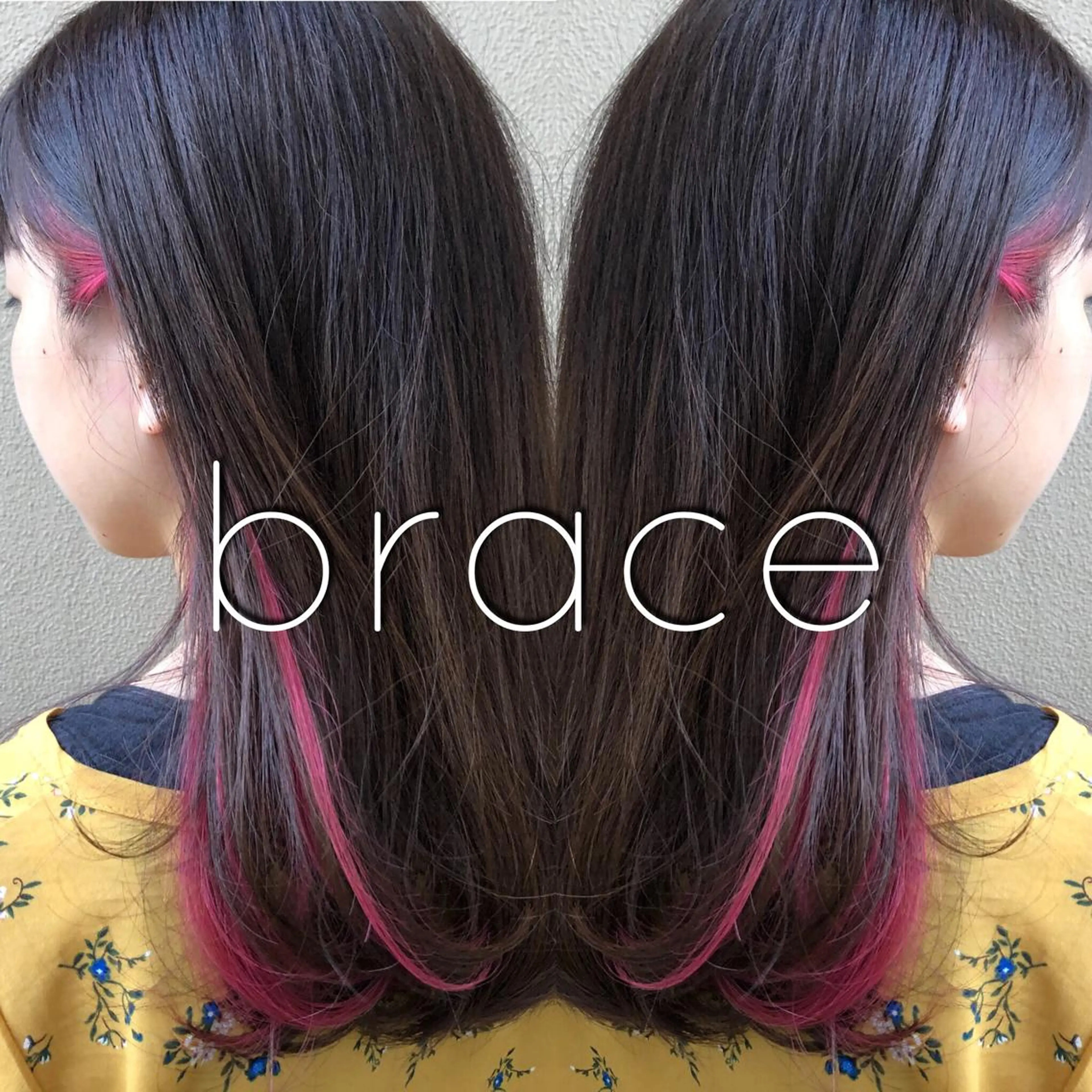 ロング カラー インナーカラー ピンクカラー imai /カット/パーマのヘアスタイル