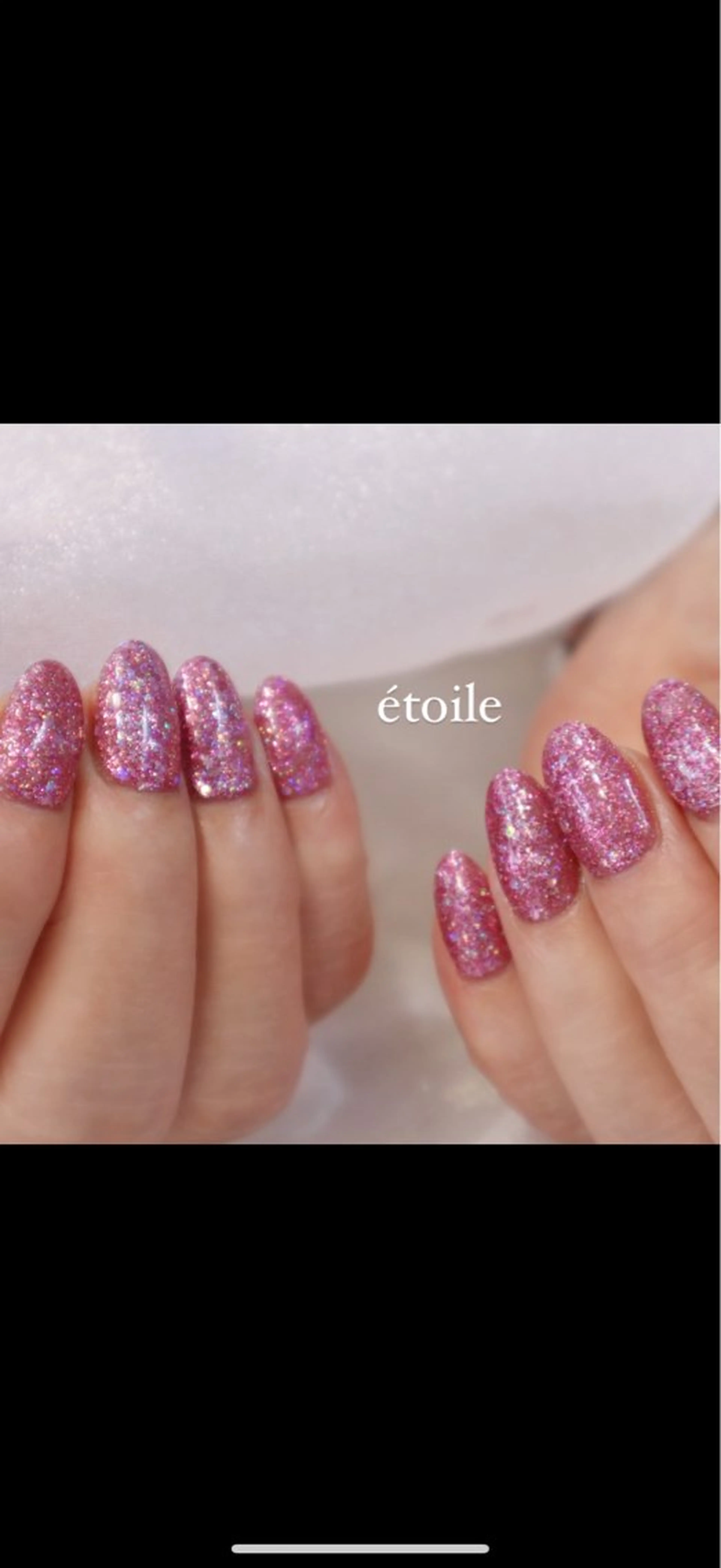 ネイル ラメ(グリッター) ピンク étoile .のネイルデザイン