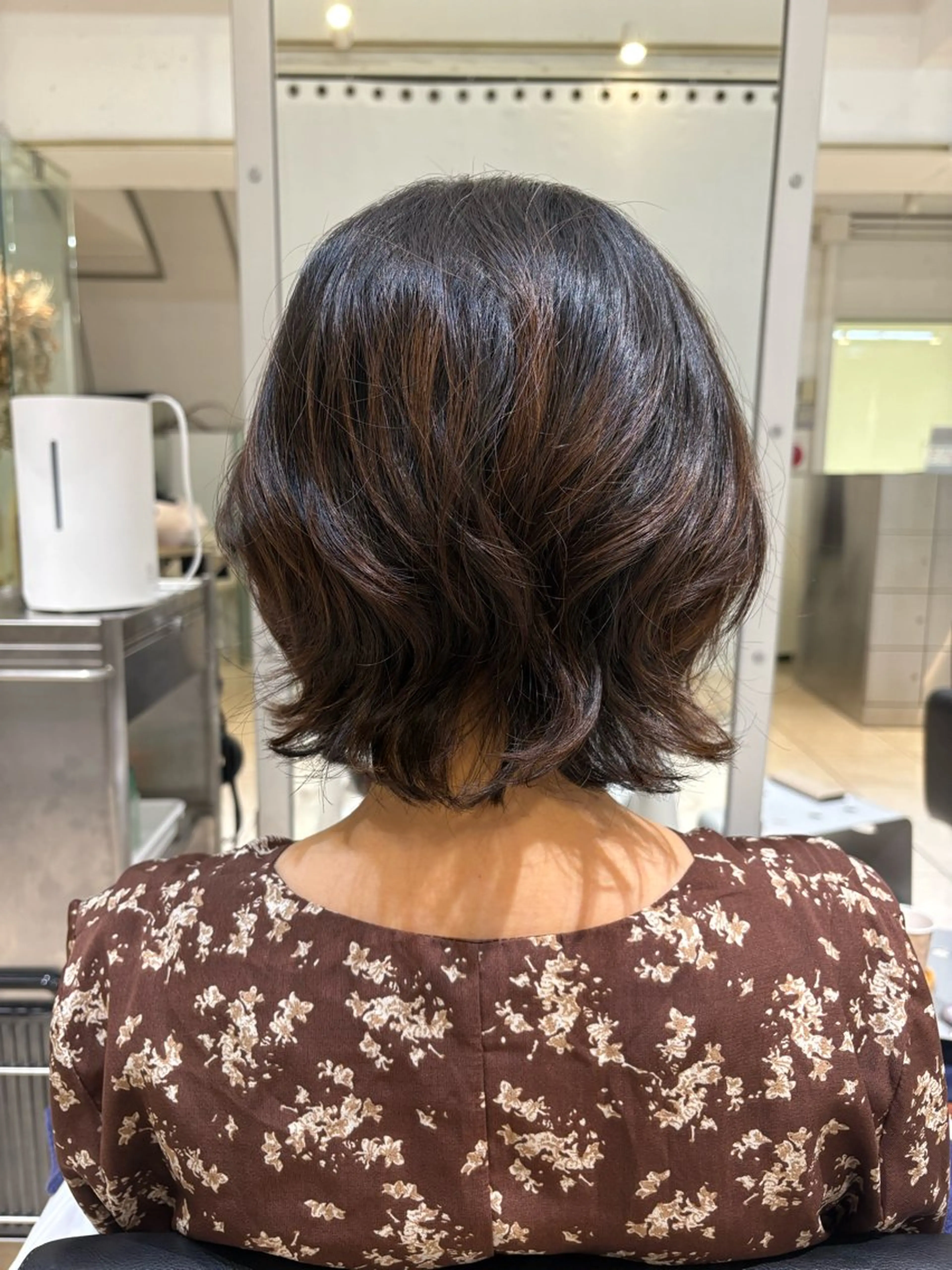 ミディアム パーマ ミディアムパーマ ボブ ショートカット/ カラーARAI🫧のヘアスタイル