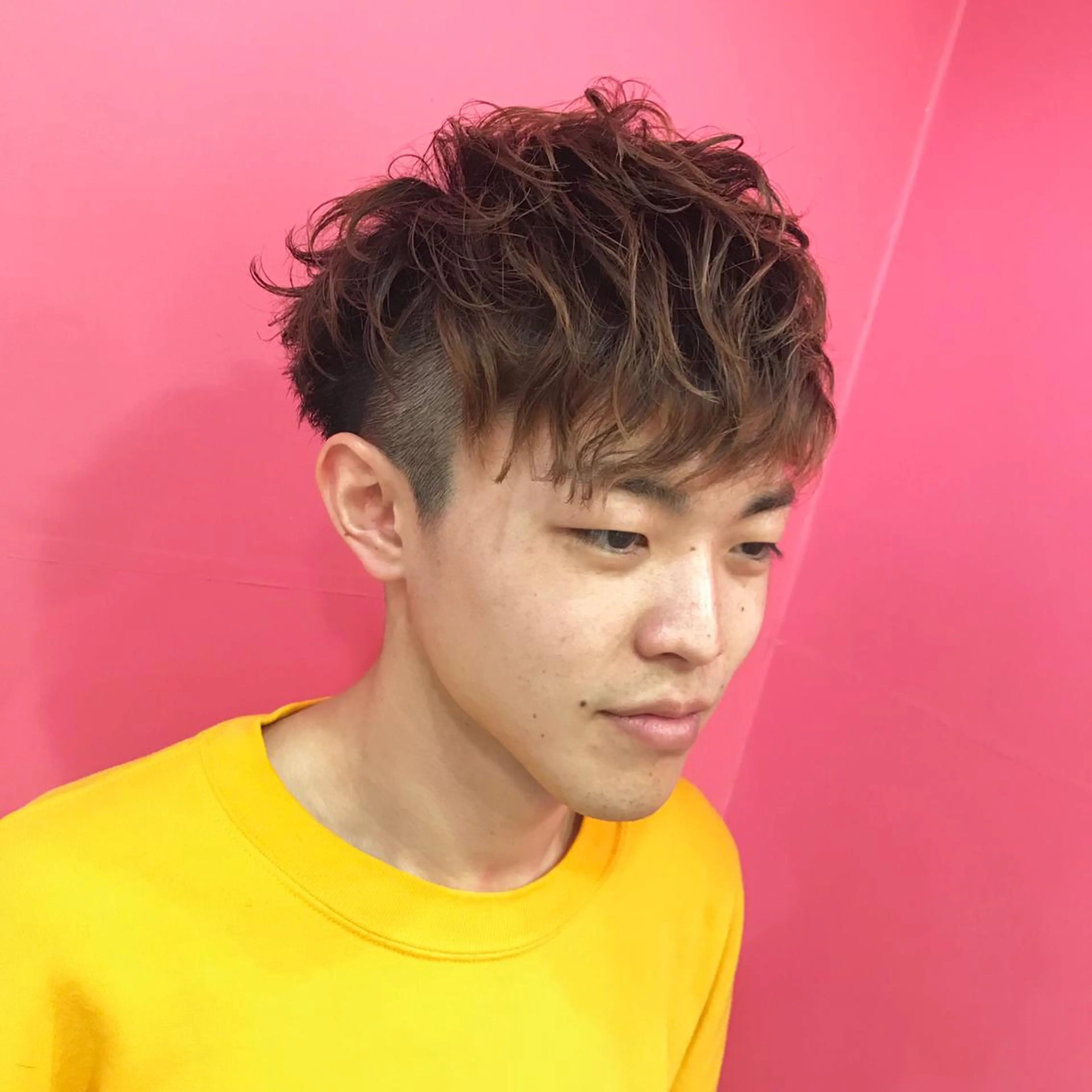 ショート カラー パーマ メンズ マッシュ ニュアンスパーマ Vir by browのヘアスタイル