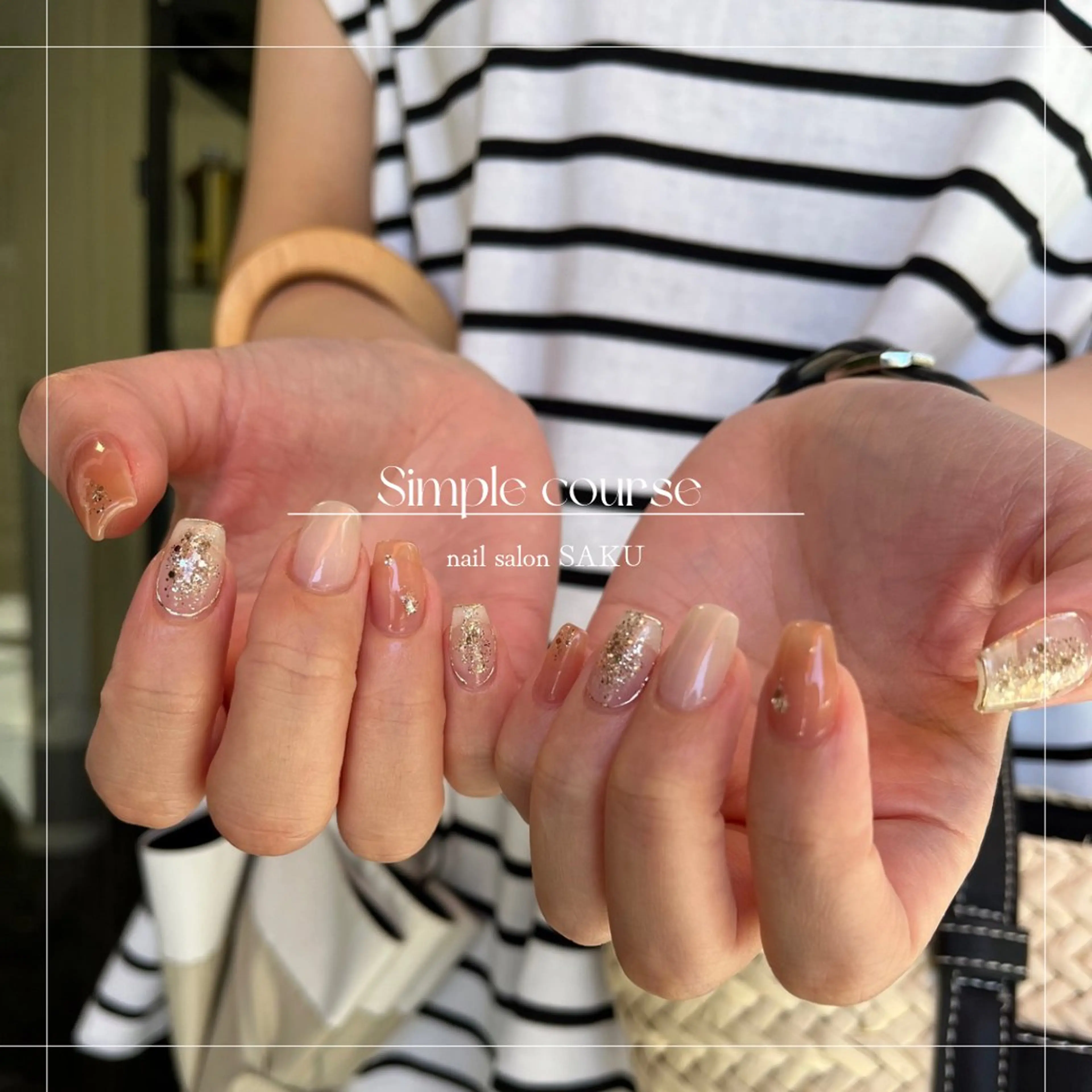 ネイル ニュアンスネイル シンプルネイル ハンドネイル SAKU nail 作島茜のネイルデザイン