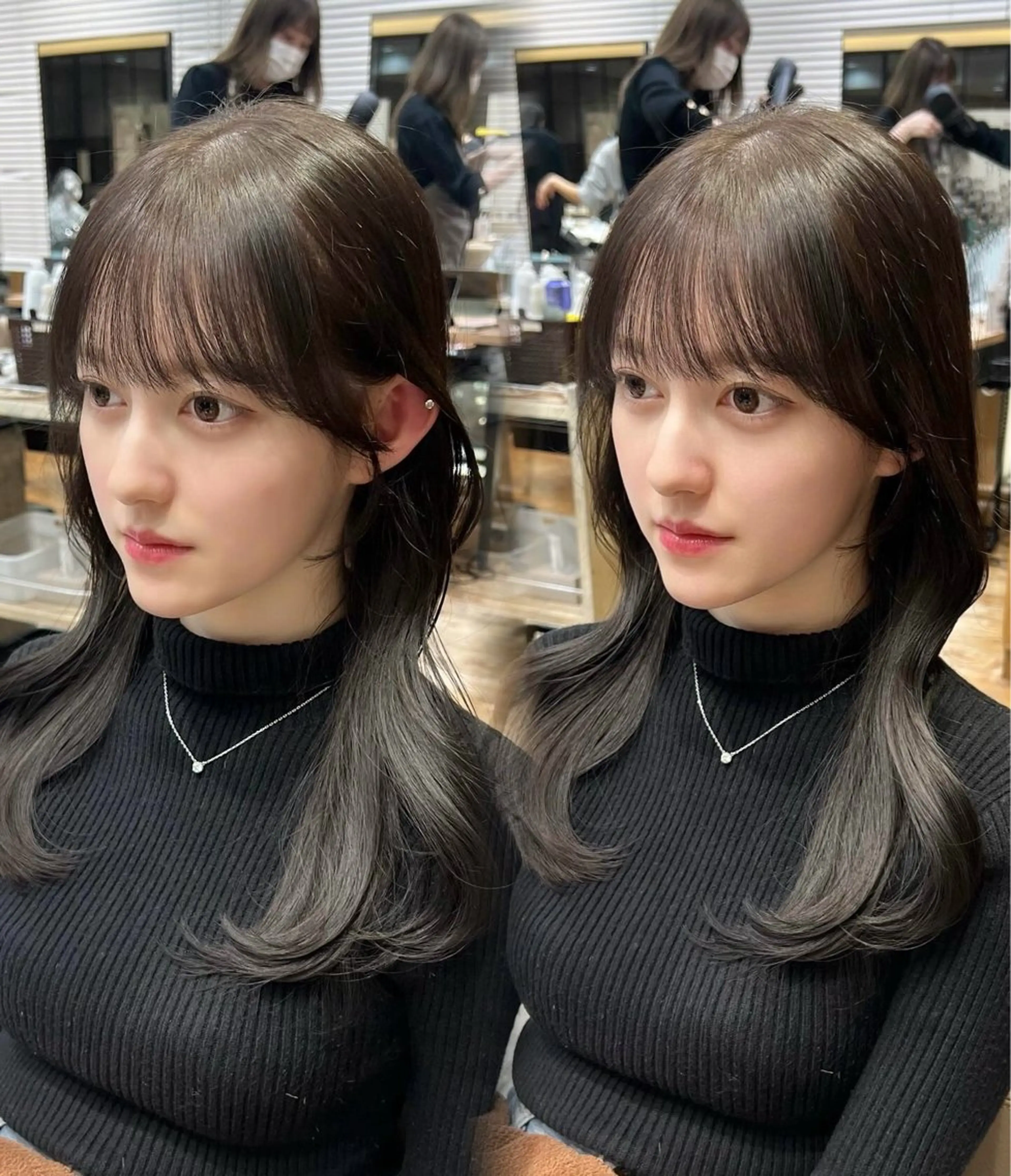 セミロング くびれヘア 顔まわりレイヤー 顔周りカット レイヤーカット 🧡くびれヘア/前髪 顔周り🧡久原結衣のヘアスタイル