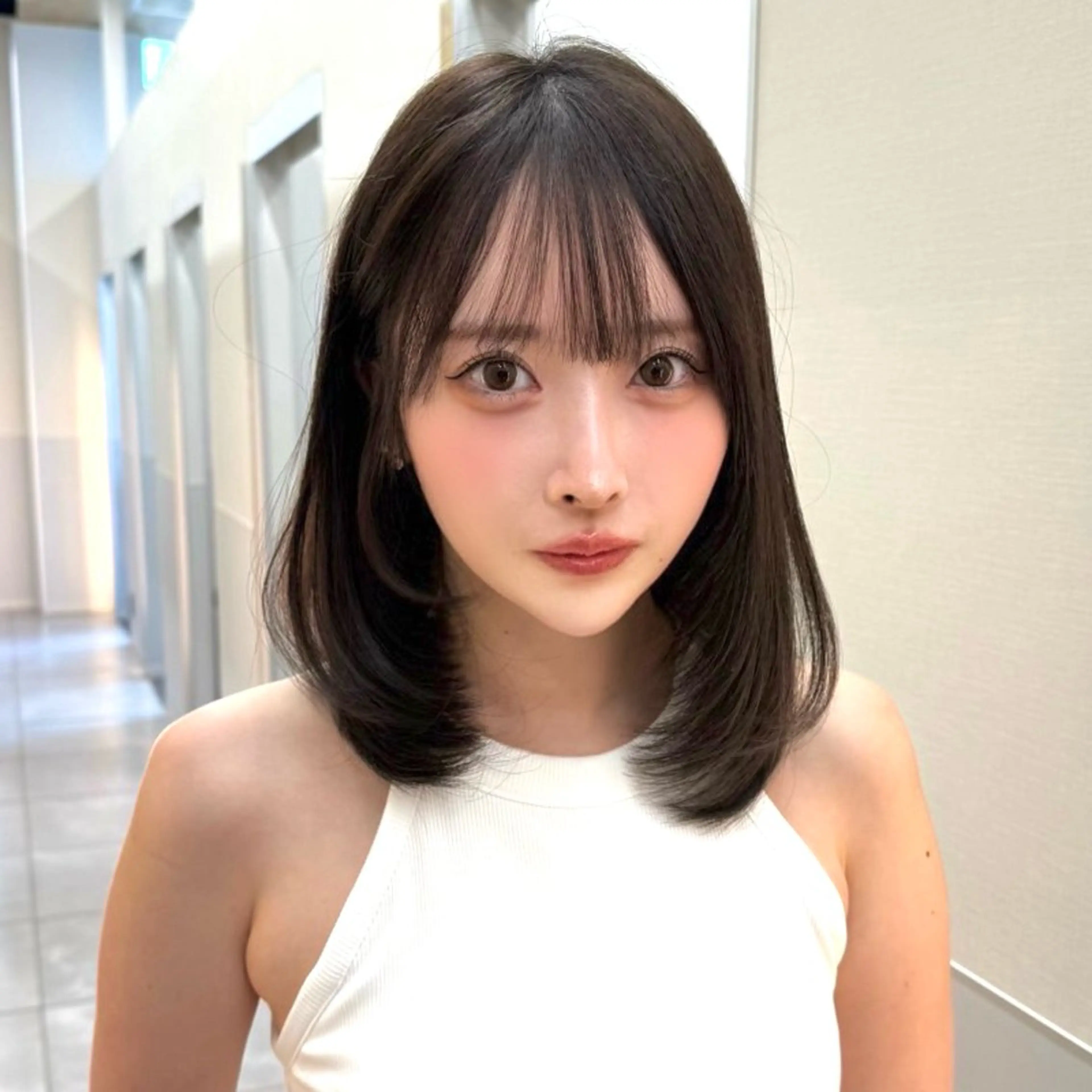 ミディアム カット ヘアカラー トリートメント ️🫧レイヤーカット 銀座/れいか️️🫧のヘアスタイル