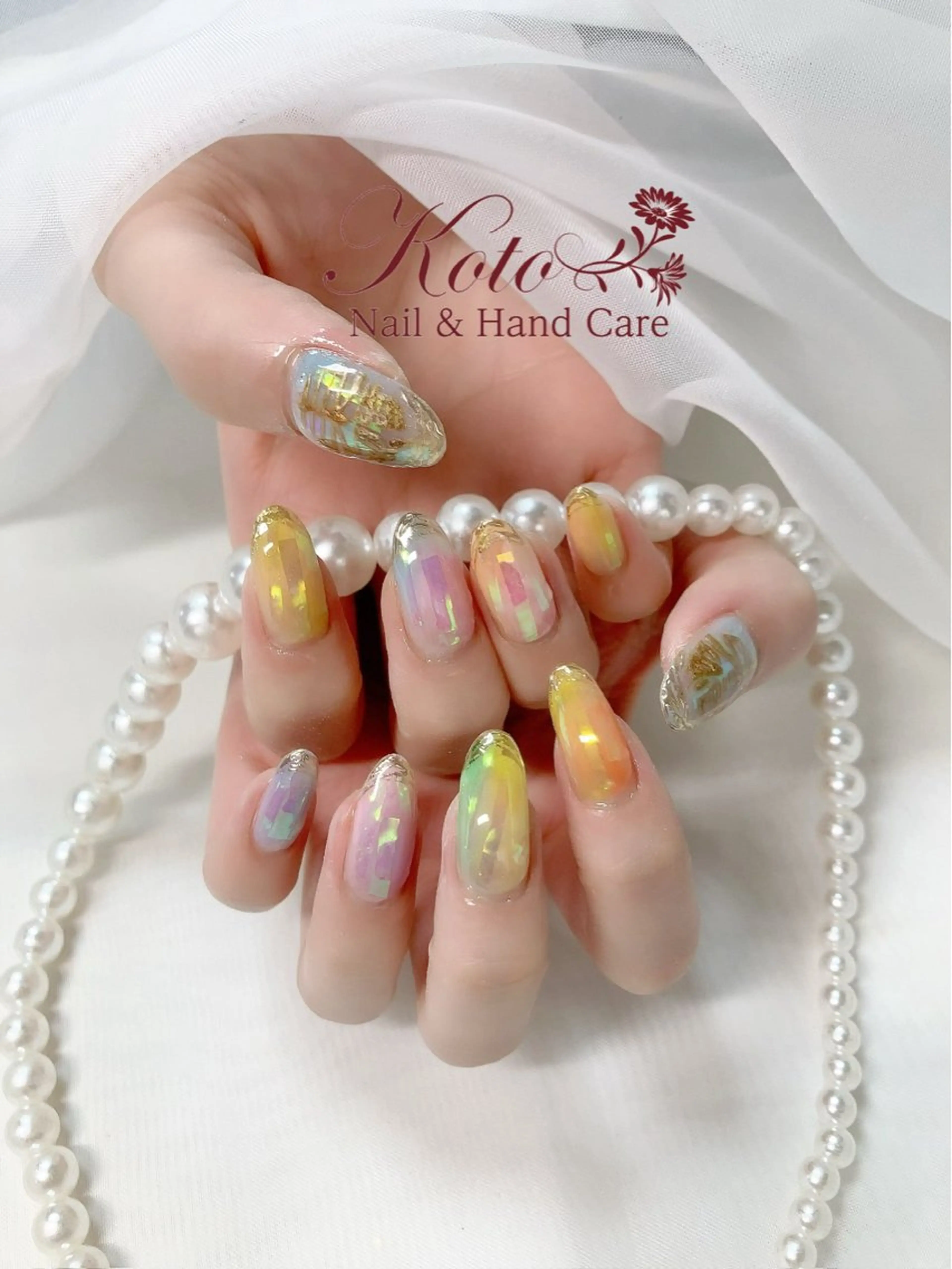 ネイル 長さ出し ジェルネイル 持ち込み ニュアンスネイル 赤色 ハンドネイル Nail Salon KOTOのネイルデザイン