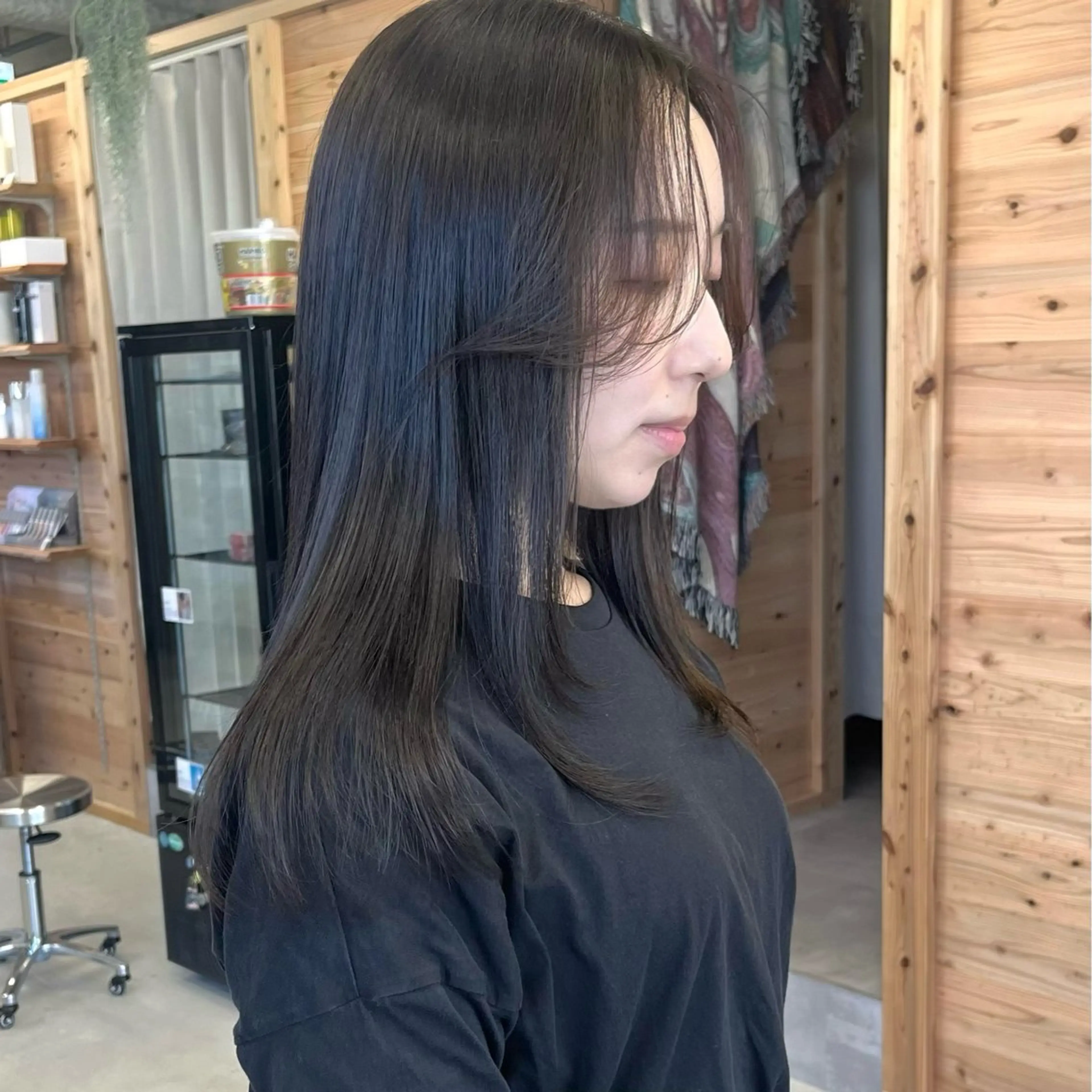 セミロング カラー 透明感カラー オレンジ ヘアカラー トリートメント SiLO yuri andoのヘアスタイル