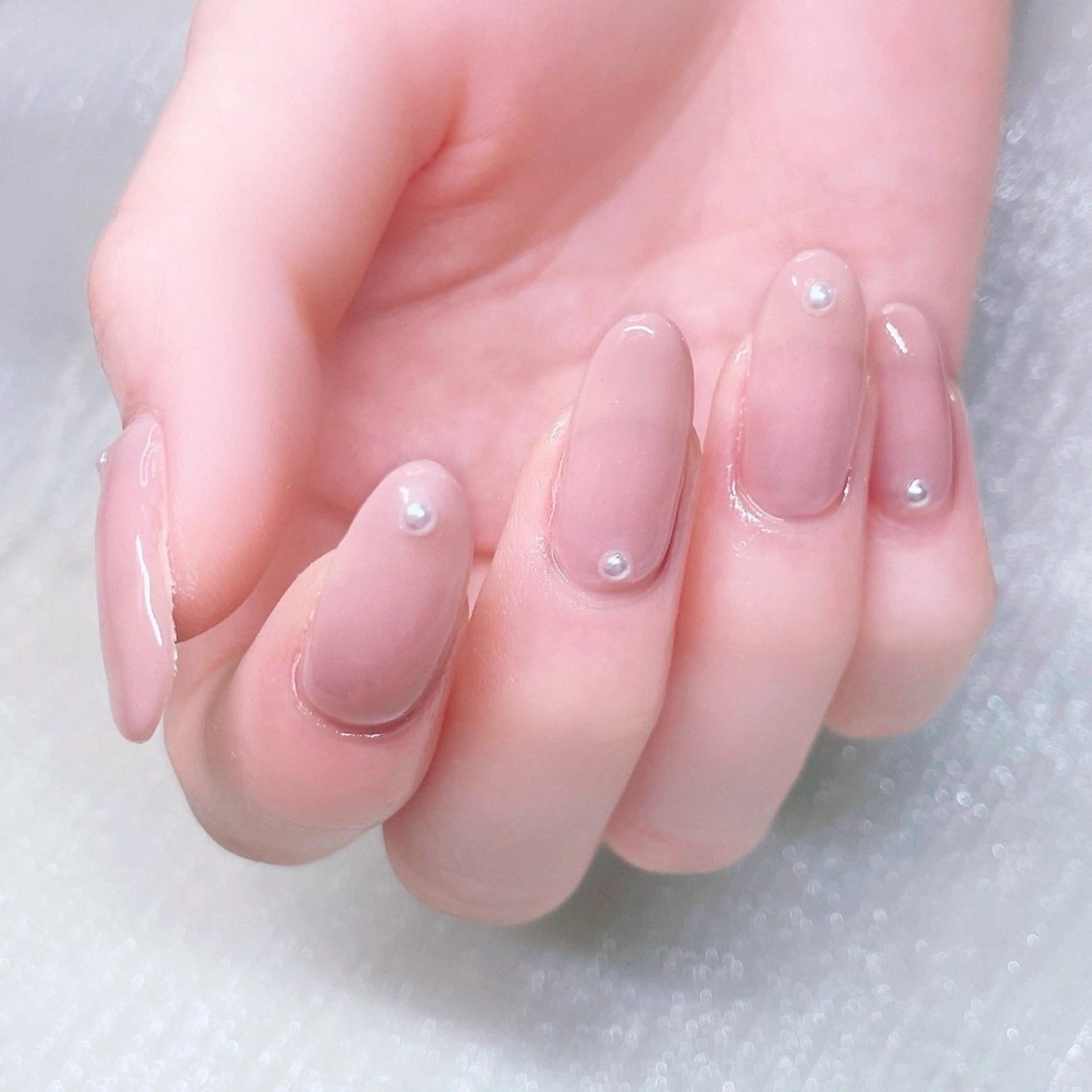 ネイル 長さ出し ストーンネイル ハンドネイル Nailist suzuのネイルデザイン