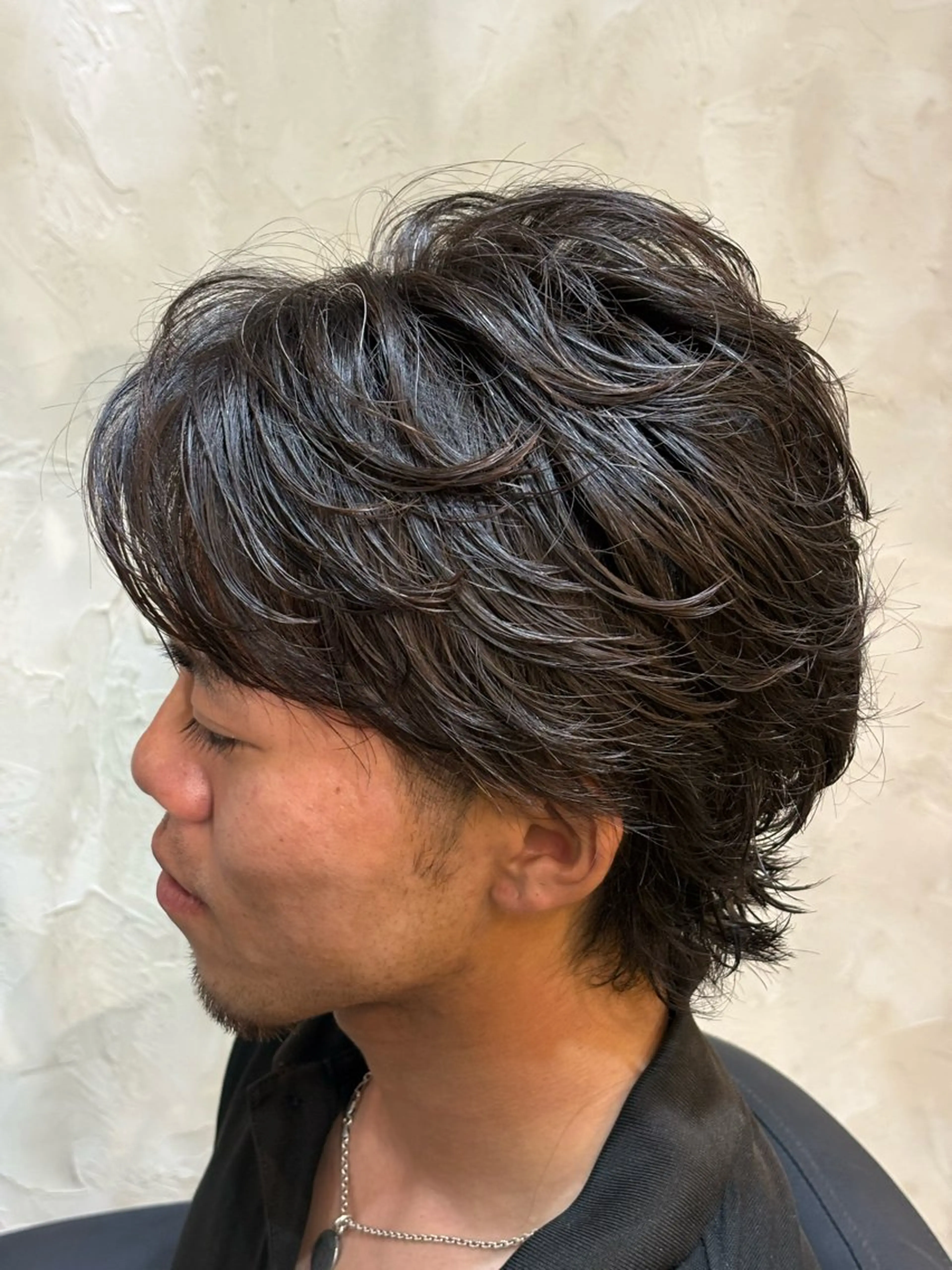ミディアム パーマ カット パーマ メンズサロン soshiのヘアスタイル