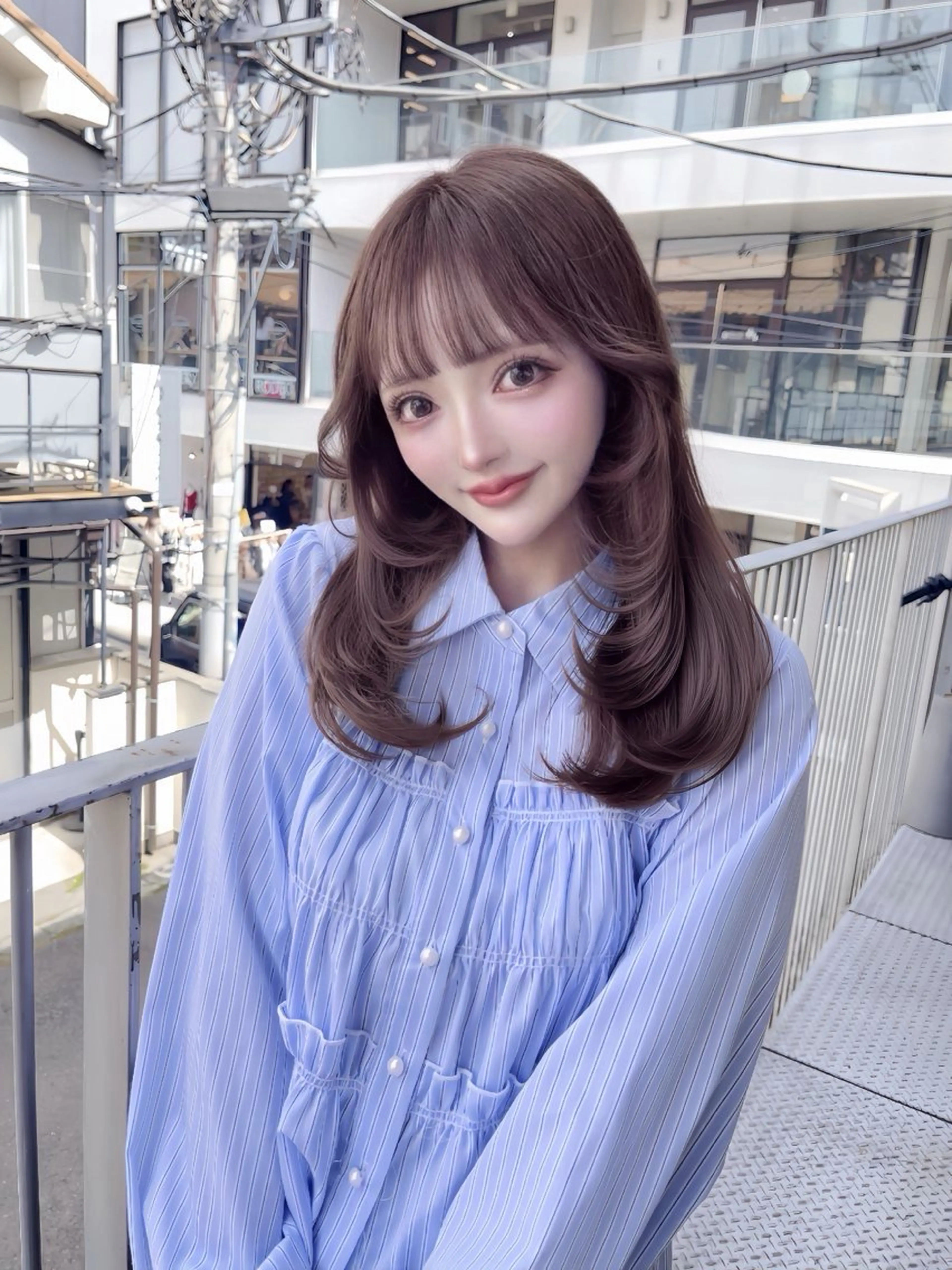 セミロング カラー カット ✨最安値✨エクステ カラー🌼つきな🌼のヘアスタイル