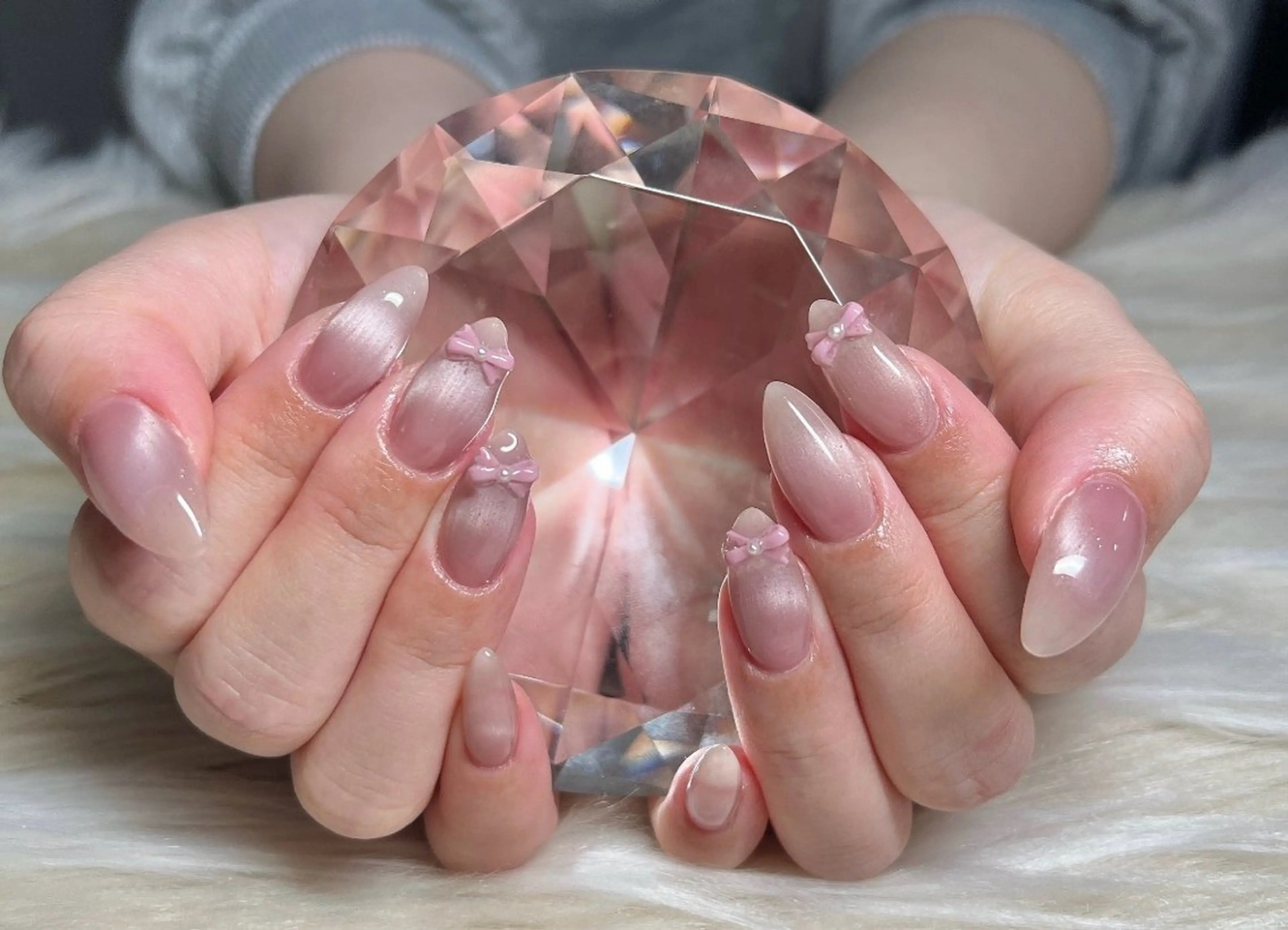 ネイル 長さ出し ジェルネイル グラデーション 韓国ネイル ラメ(グリッター) ハンドネイル Nail&eye Belire 新宿のネイルデザイン