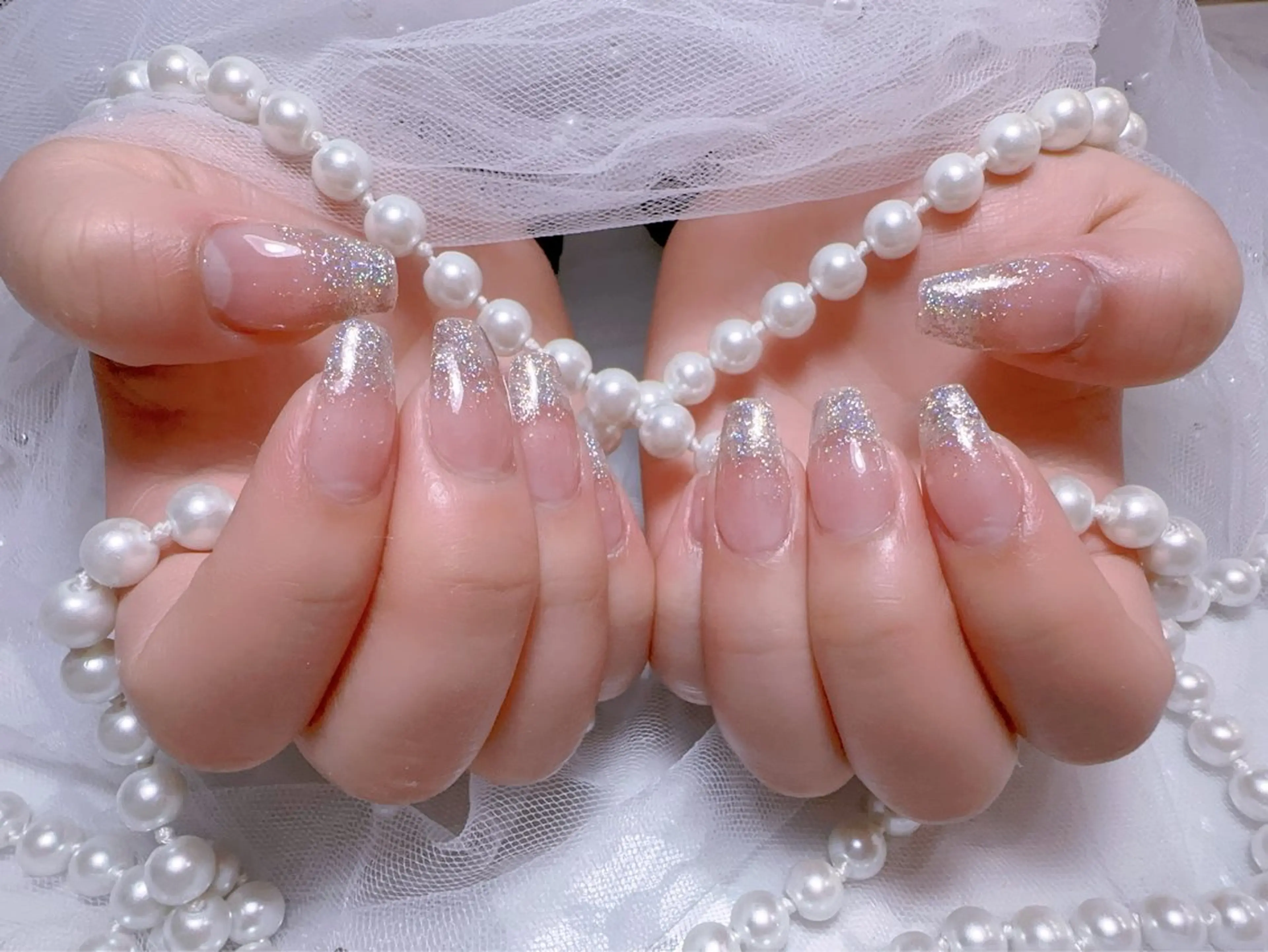 ネイル 長さ出し ラメ(グリッター) ラメグラデーション ネイルチップ You&Me Miyuのネイルデザイン