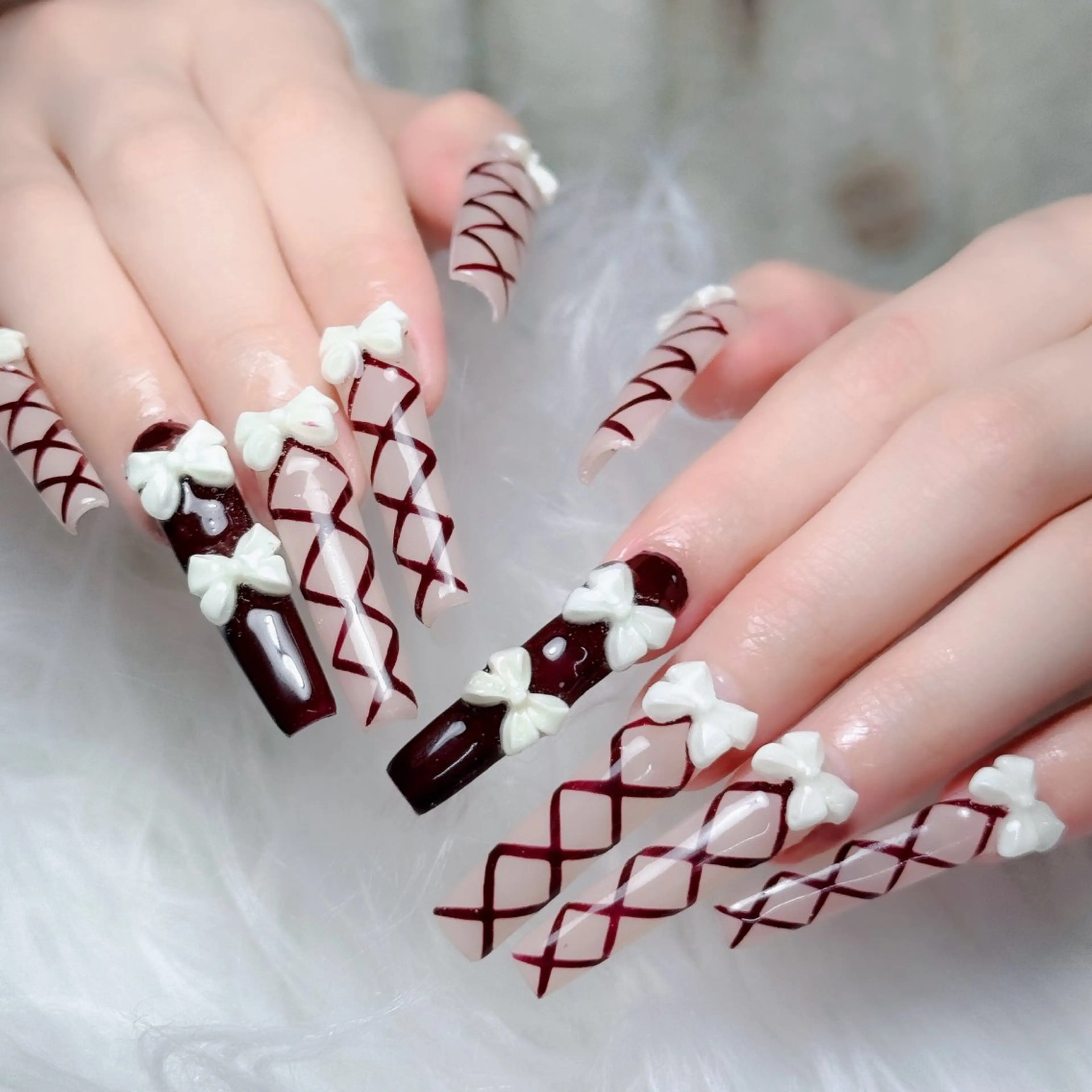 ネイル フットネイル フレンチネイル グラデーション 韓国ネイル ロングネイル ハンドネイル Hani Nail Salonのネイルデザイン