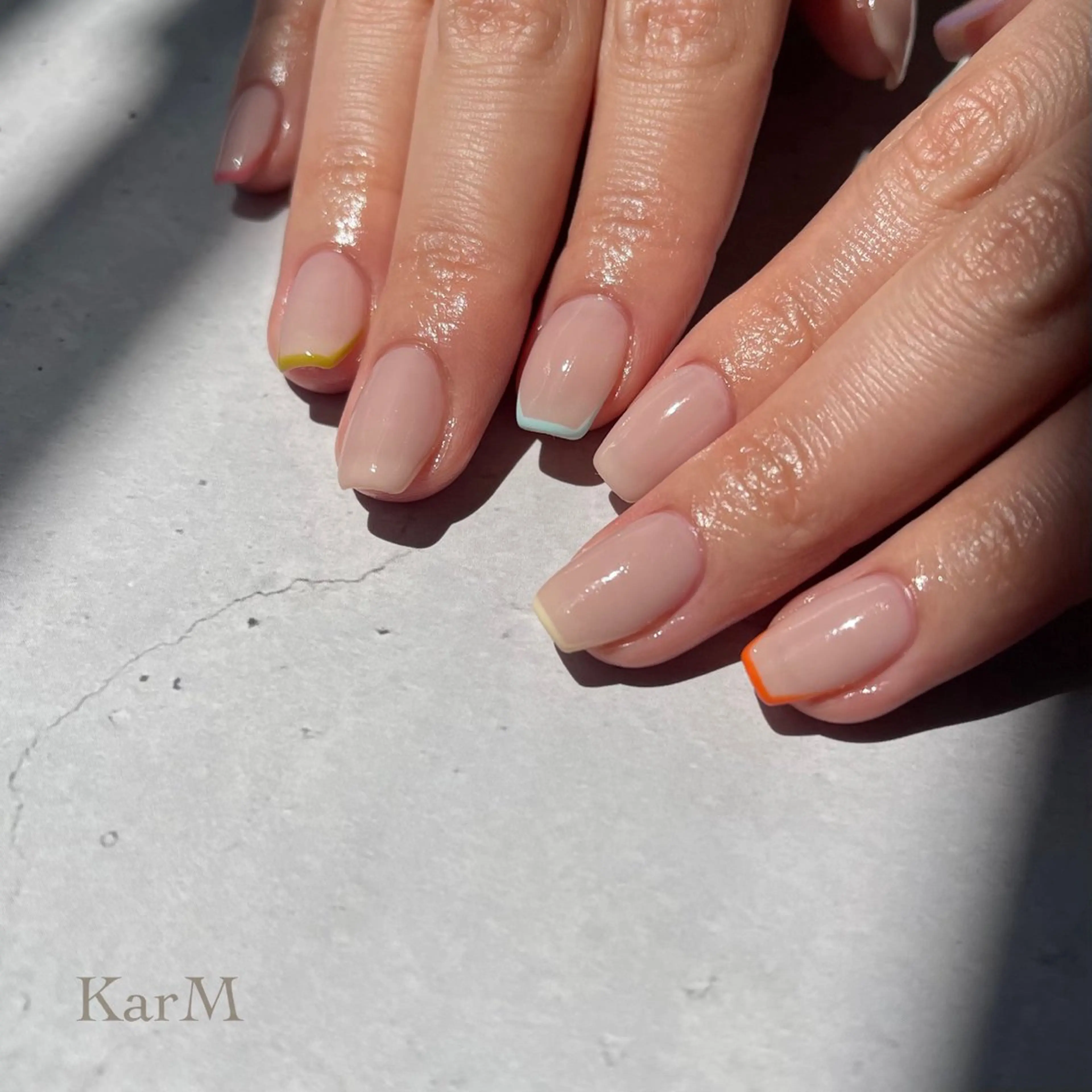 ネイル オーロラネイル チークネイル フットネイル フレンチネイル 氷ネイル・うるうるネイル ハンドネイル ogino karinのネイルデザイン