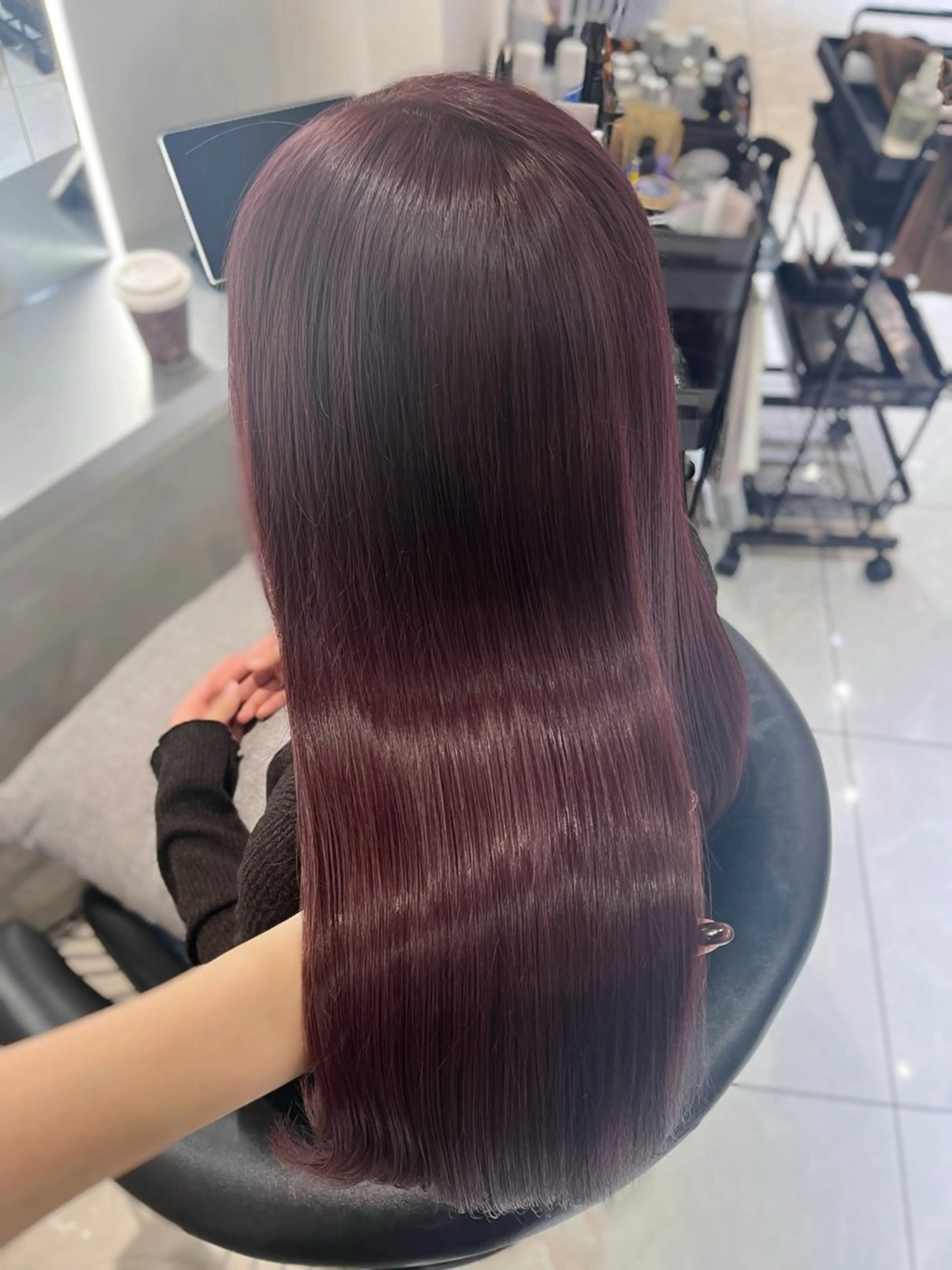 ロング カラー レッドカラー カット ヘアカラー トリートメント 韓国レイヤー×モテ髪 /MITSUKI🤍のヘアスタイル