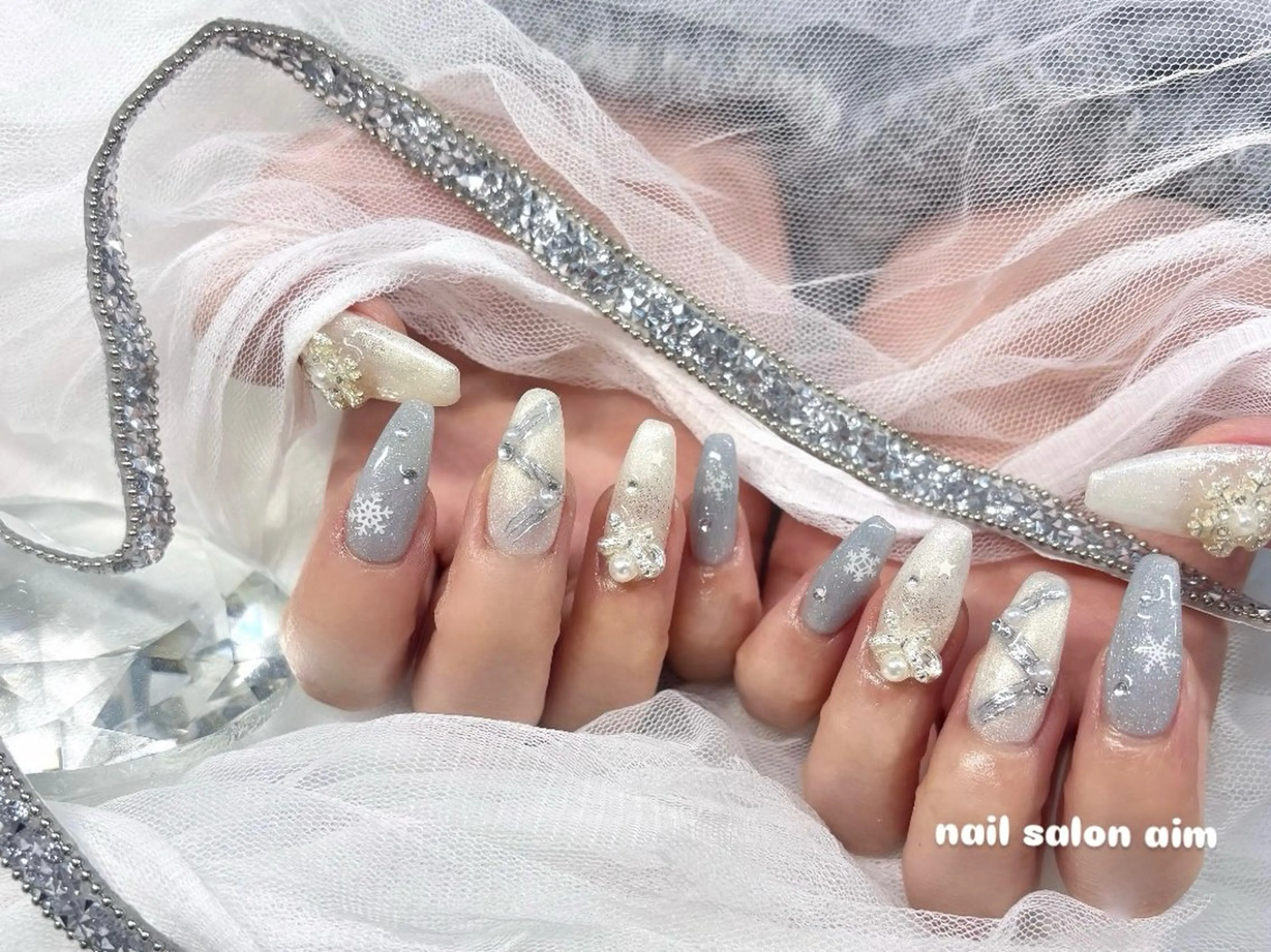 ロング ハンドネイル AIM 百夏のネイルデザイン