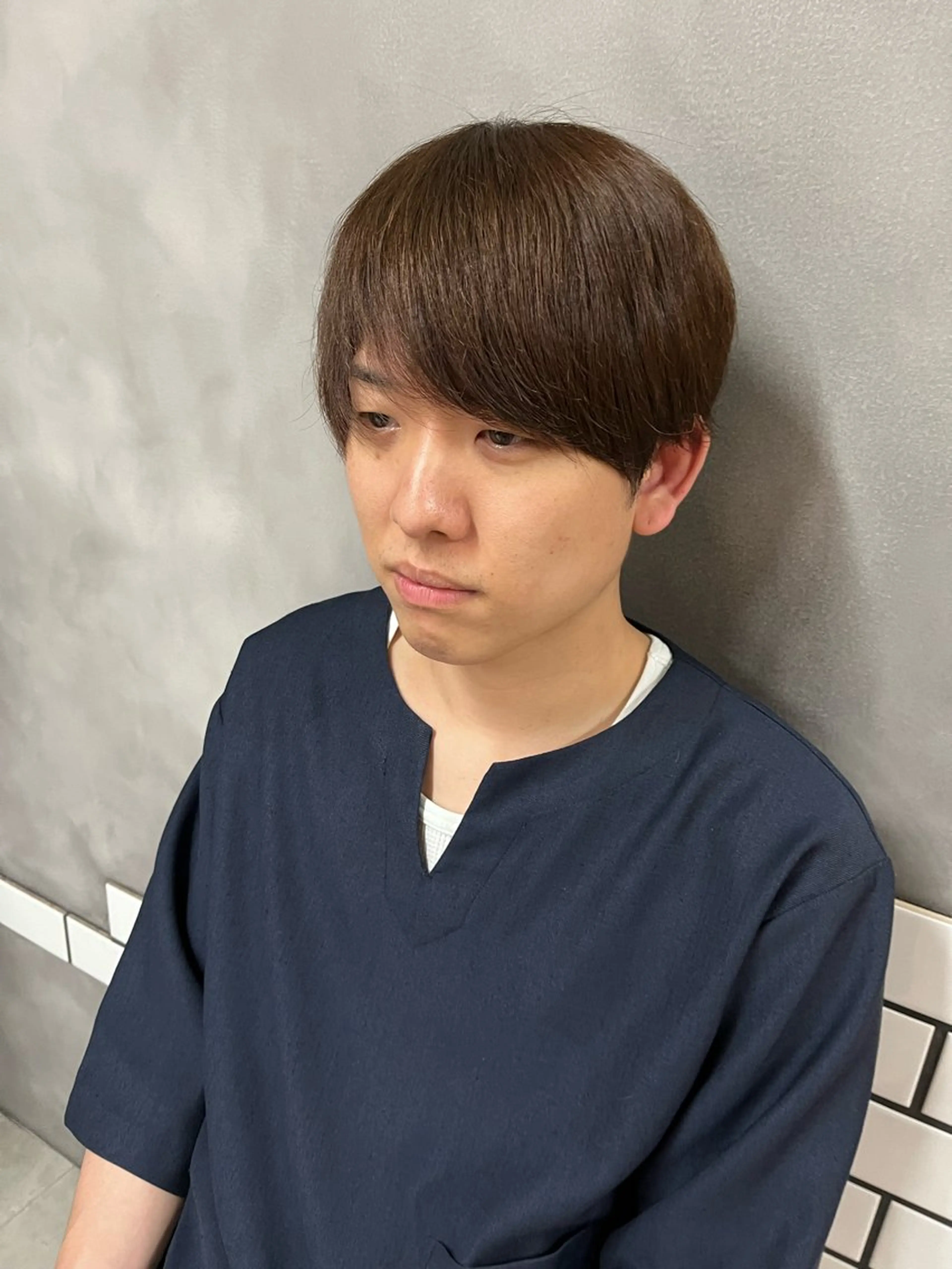 ショート メンズ カット 縮毛矯正 こうき/前髪割れ癖 改善/カット/カラーのヘアスタイル