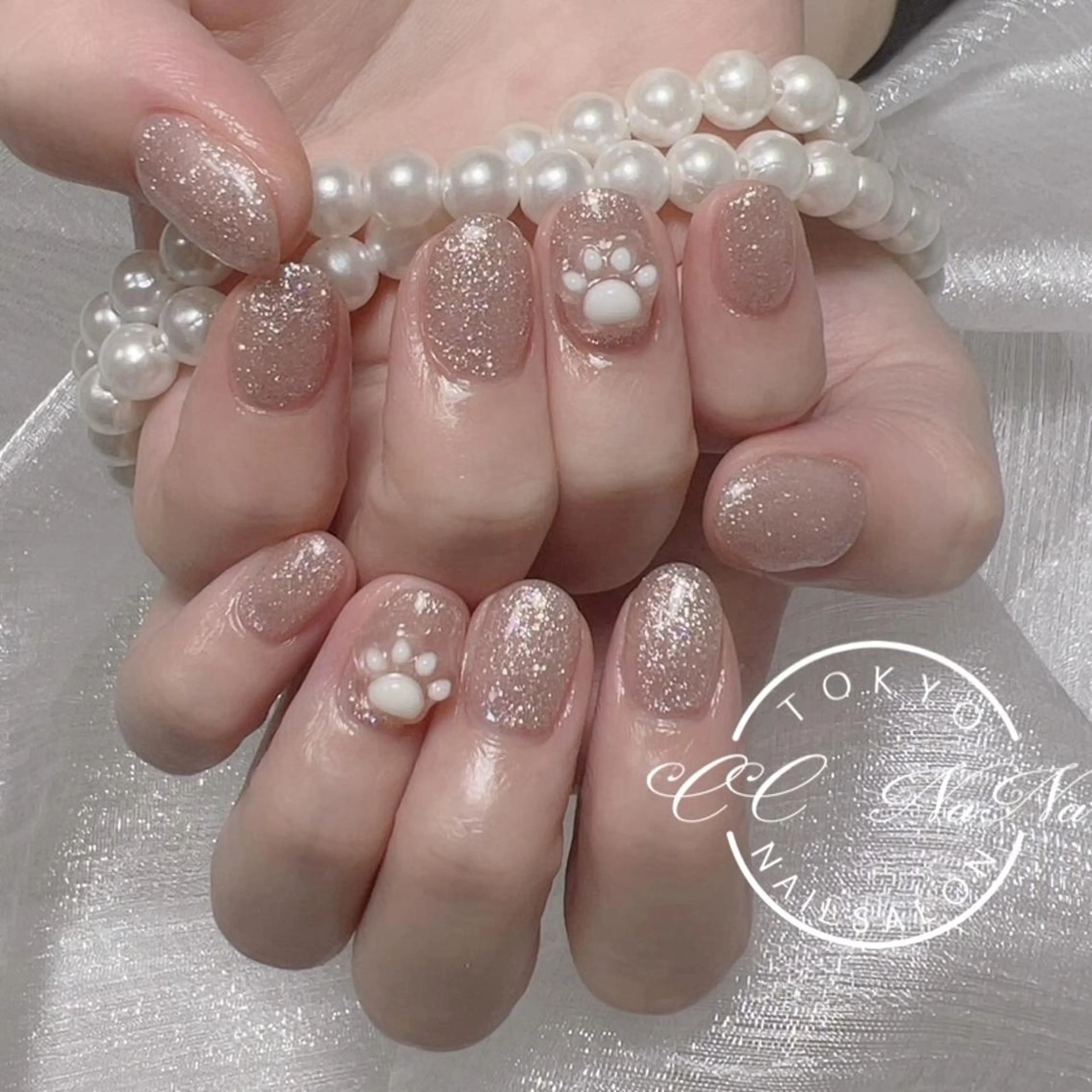 ネイル 韓国風ワンホンネイル パラジェル🩵roのネイルデザイン