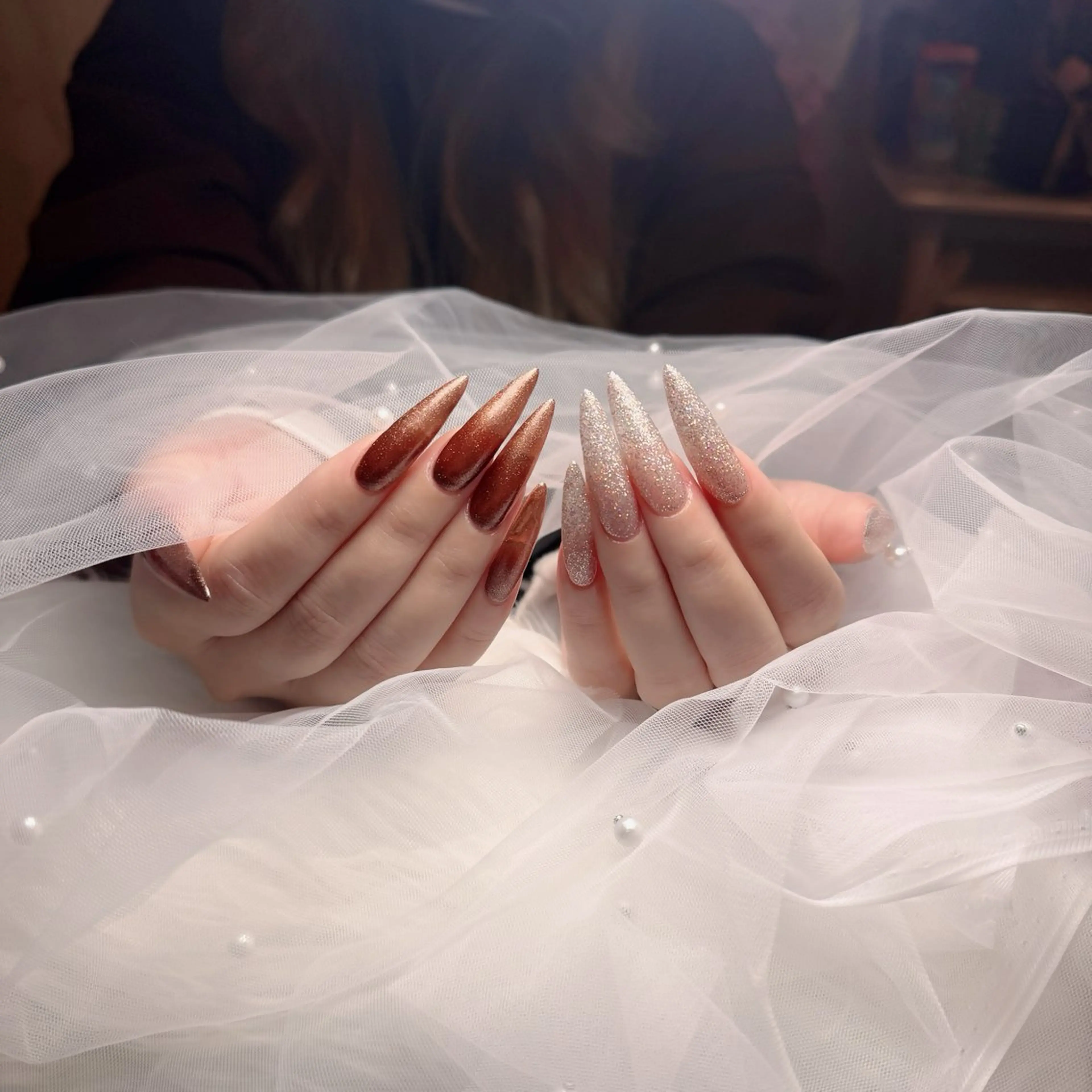 ネイル チークネイル フレンチネイル グラデーション 韓国ネイル マグネットネイル ハンドネイル Hana Nailのネイルデザイン