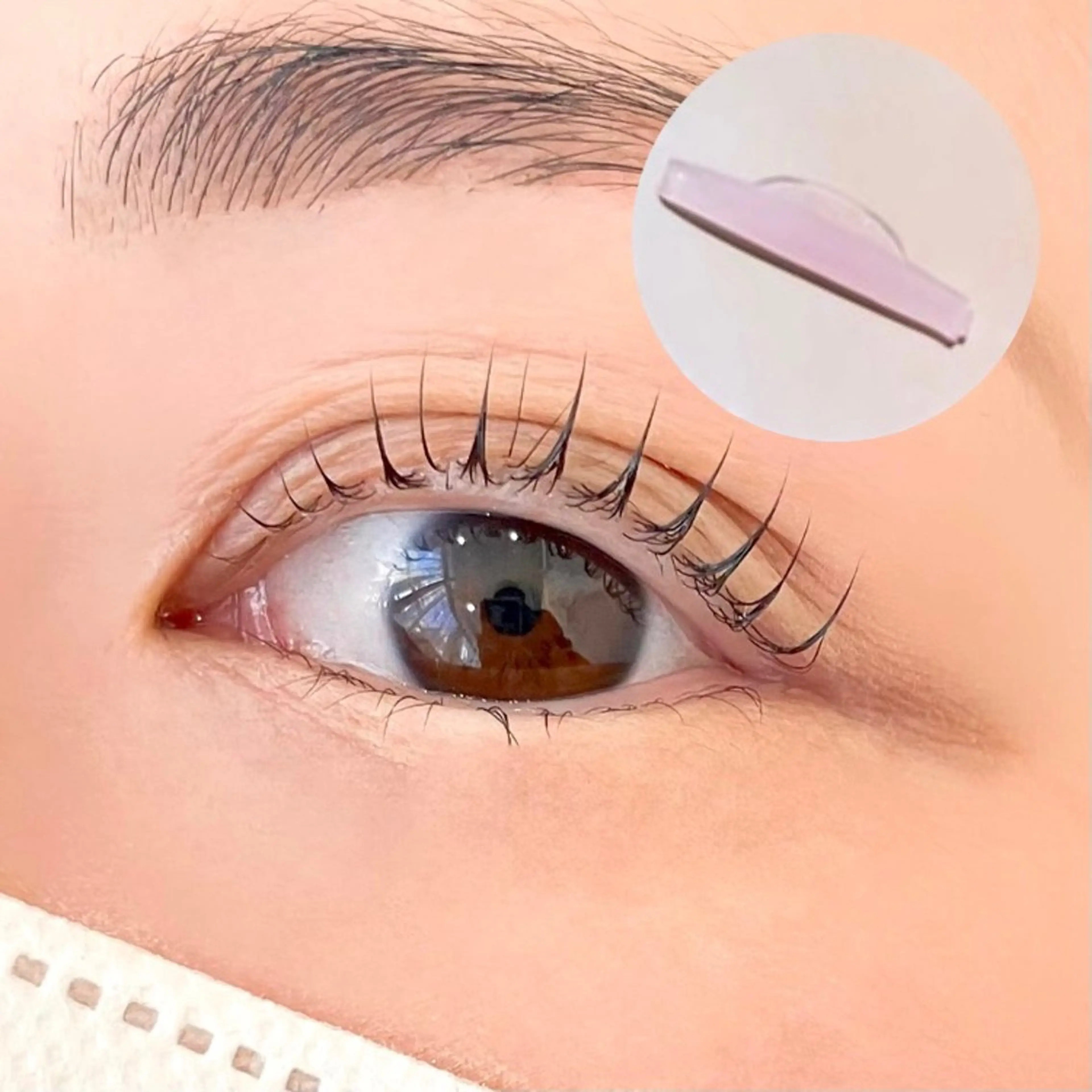 マツエク・マツパ 束感まつ毛 韓国風マツエク パリジェンヌラッシュリフト まつげパーマ 一重×まつ毛パーマ 束感まつげ｜ユキ 高評価｜堀江のマツエク・マツパデザイン