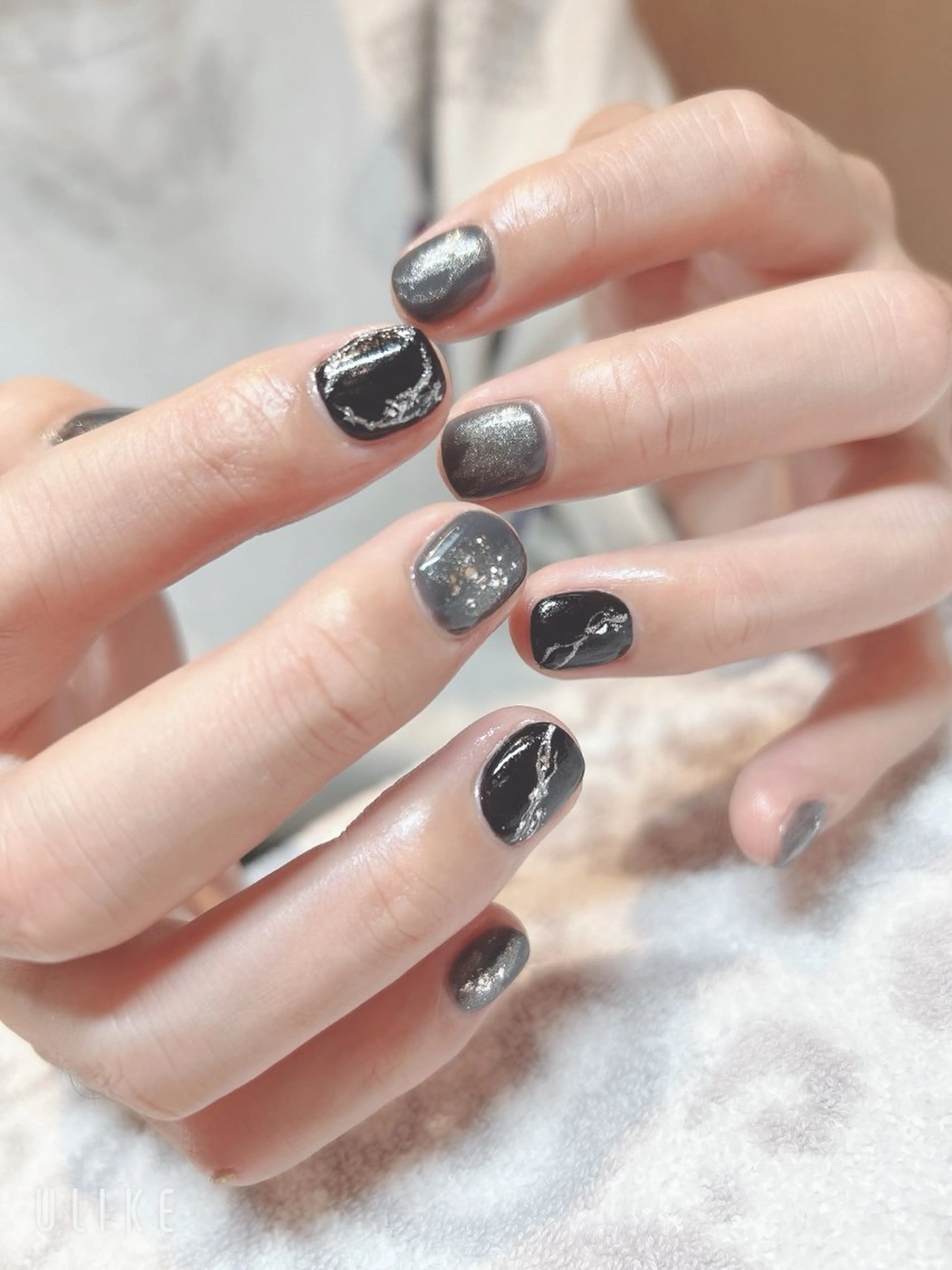 ネイル アートネイル マグネットネイル メンズネイル シルバー ハンドネイル オーダーメイド専門 takamiのネイルデザイン