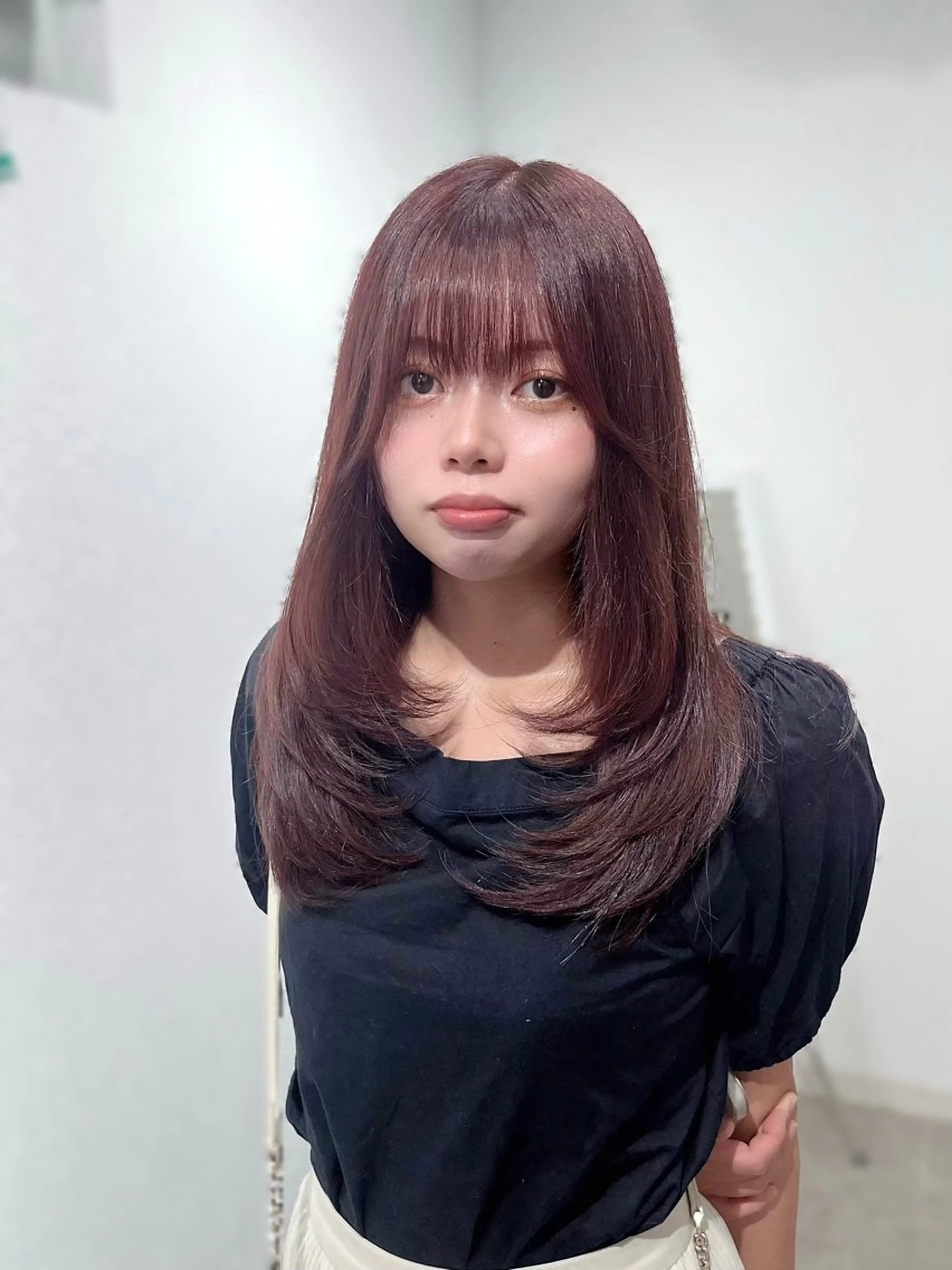 セミロング カラー ブリーチ ブラウンカラー ブリーチなしカラー ピンクカラー ピンクブラウン カット ヘアカラー トリートメント 韓国ヘア🇰🇷 RYOTAのヘアスタイル