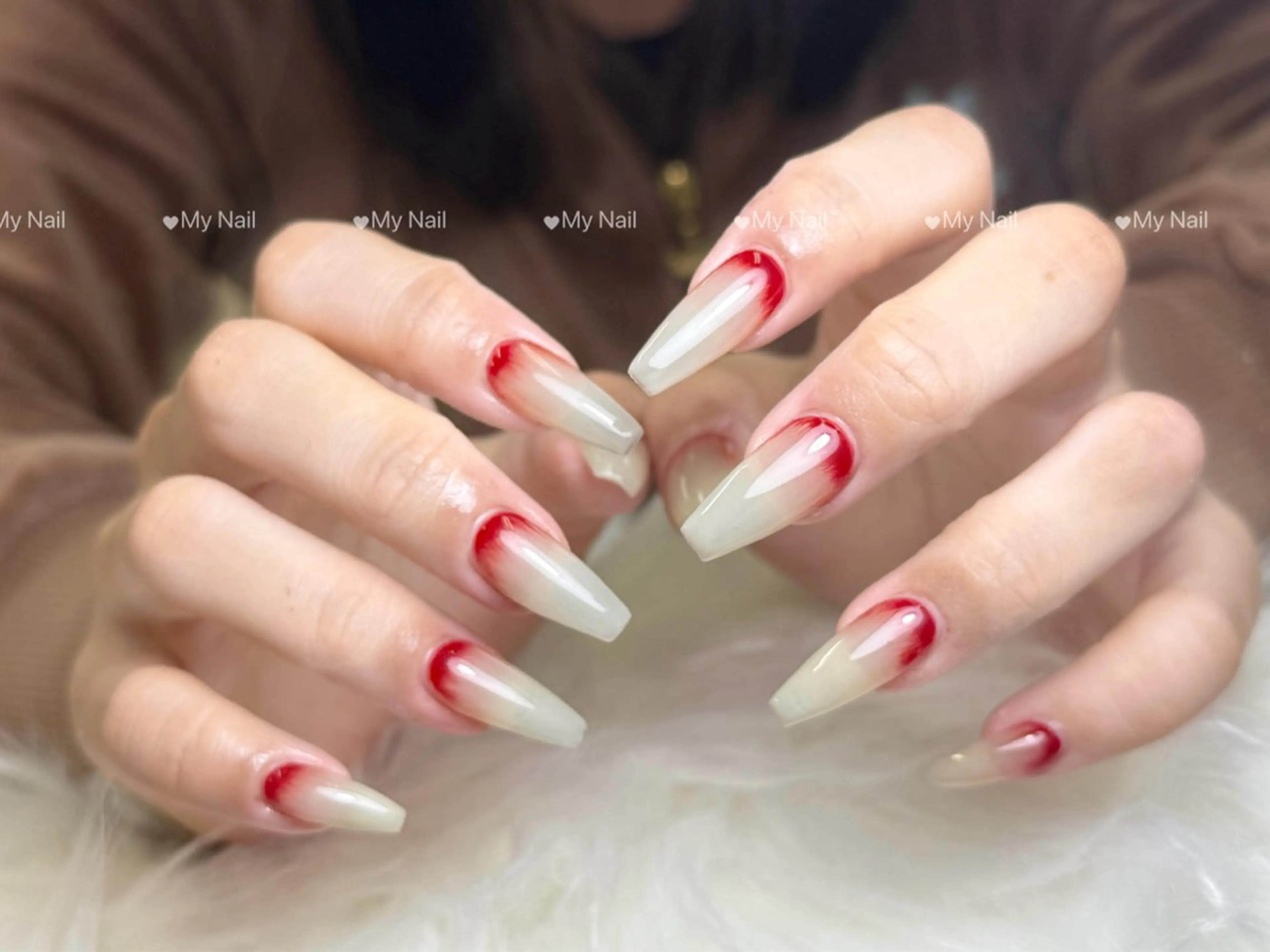 ネイル 長さ出し グラデーション スカルプネイル ハンドネイル My Nail Salonのネイルデザイン