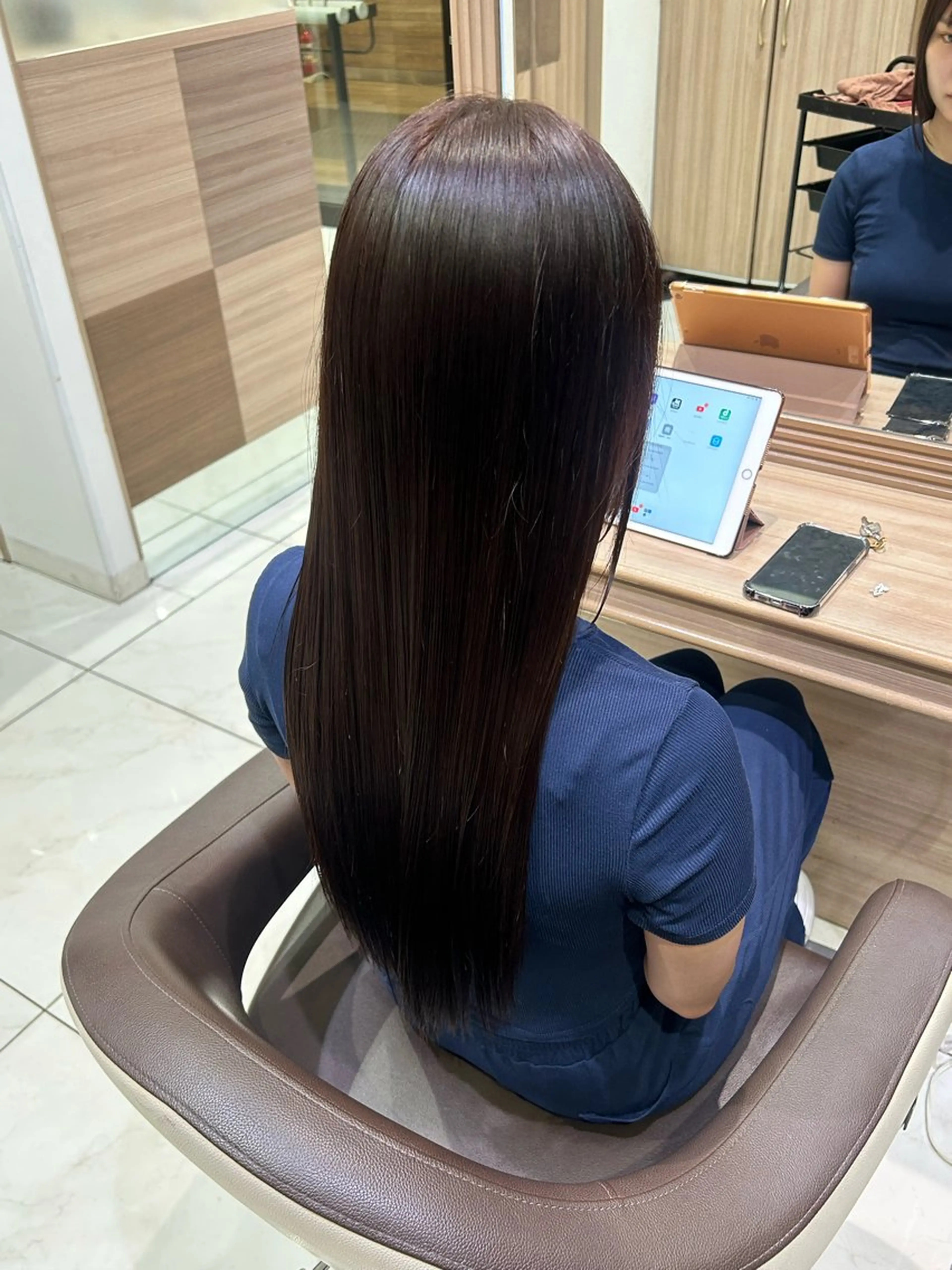 ロング 韓国 ブリーチ無し Wカラー💗夢果💗のヘアスタイル