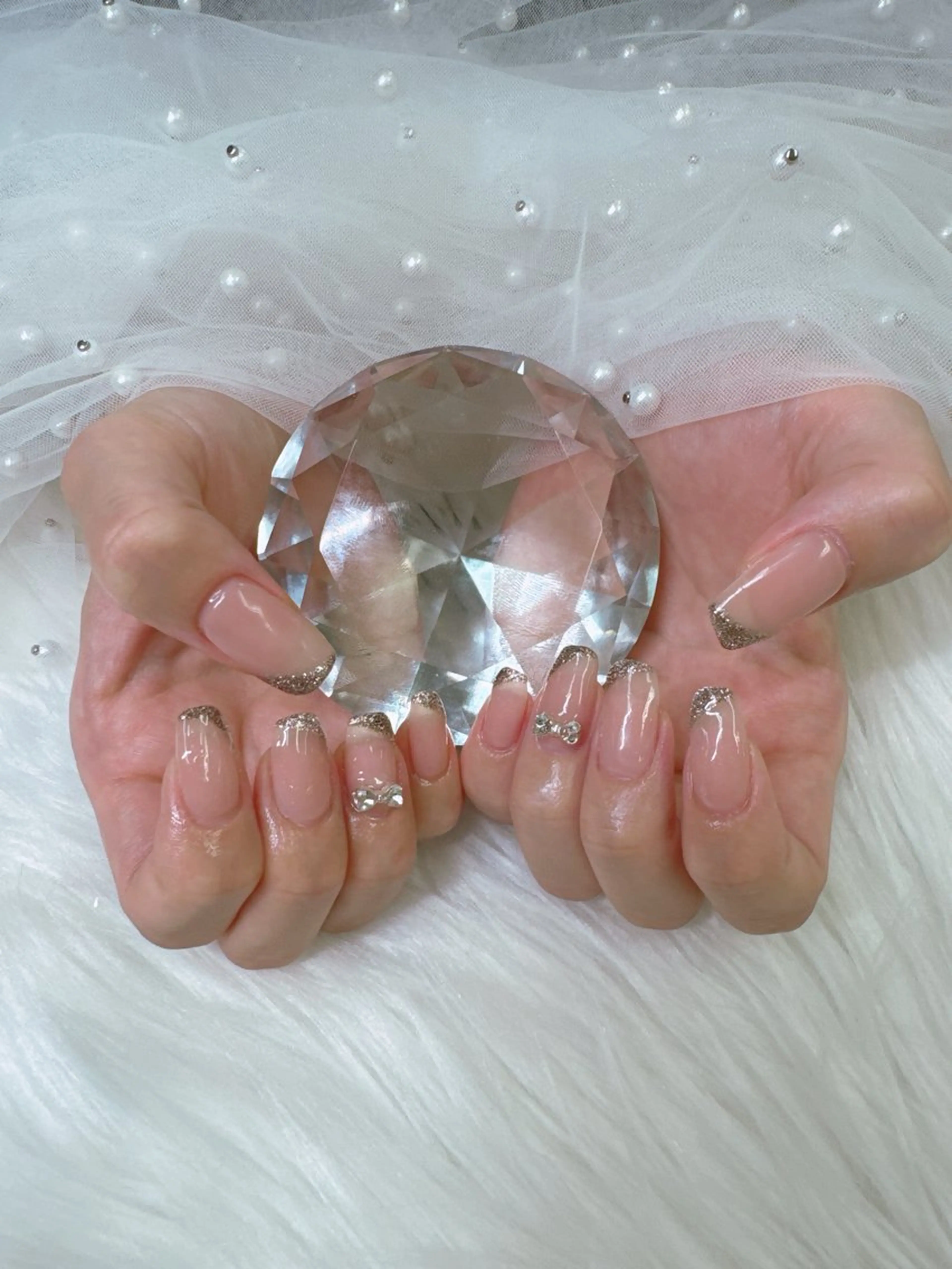 ネイル アートネイル べっ甲ネイル ボルドー チークネイル フレンチネイル ハンドネイル Queeens nailのネイルデザイン