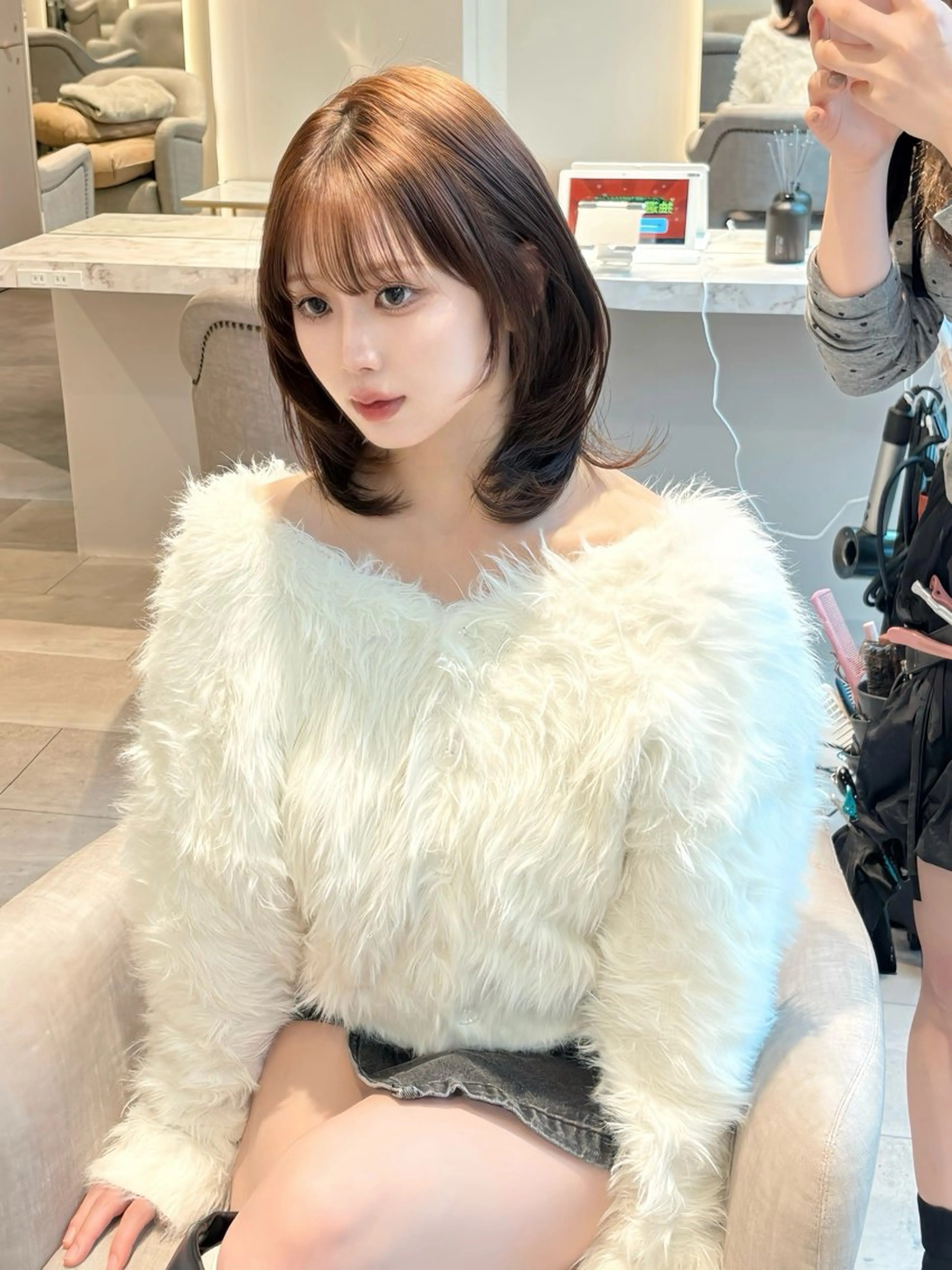 ミディアム ボブレイヤー ボブ レイヤーカット レイヤーカット/ 透明感カラー🤍楓のヘアスタイル