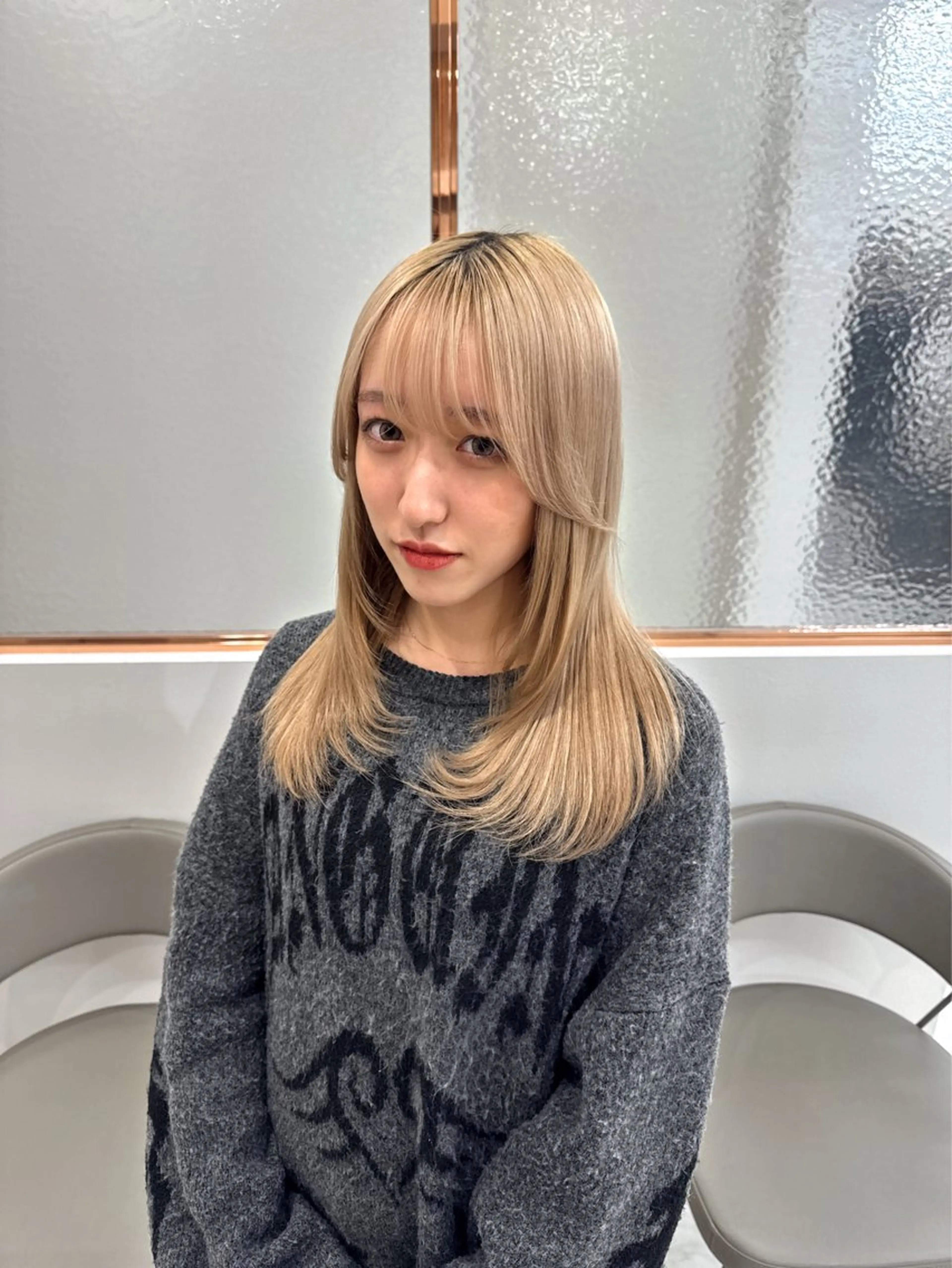セミロング 韓国ヘア/美髪矯正/ Haruna🦋のヘアスタイル