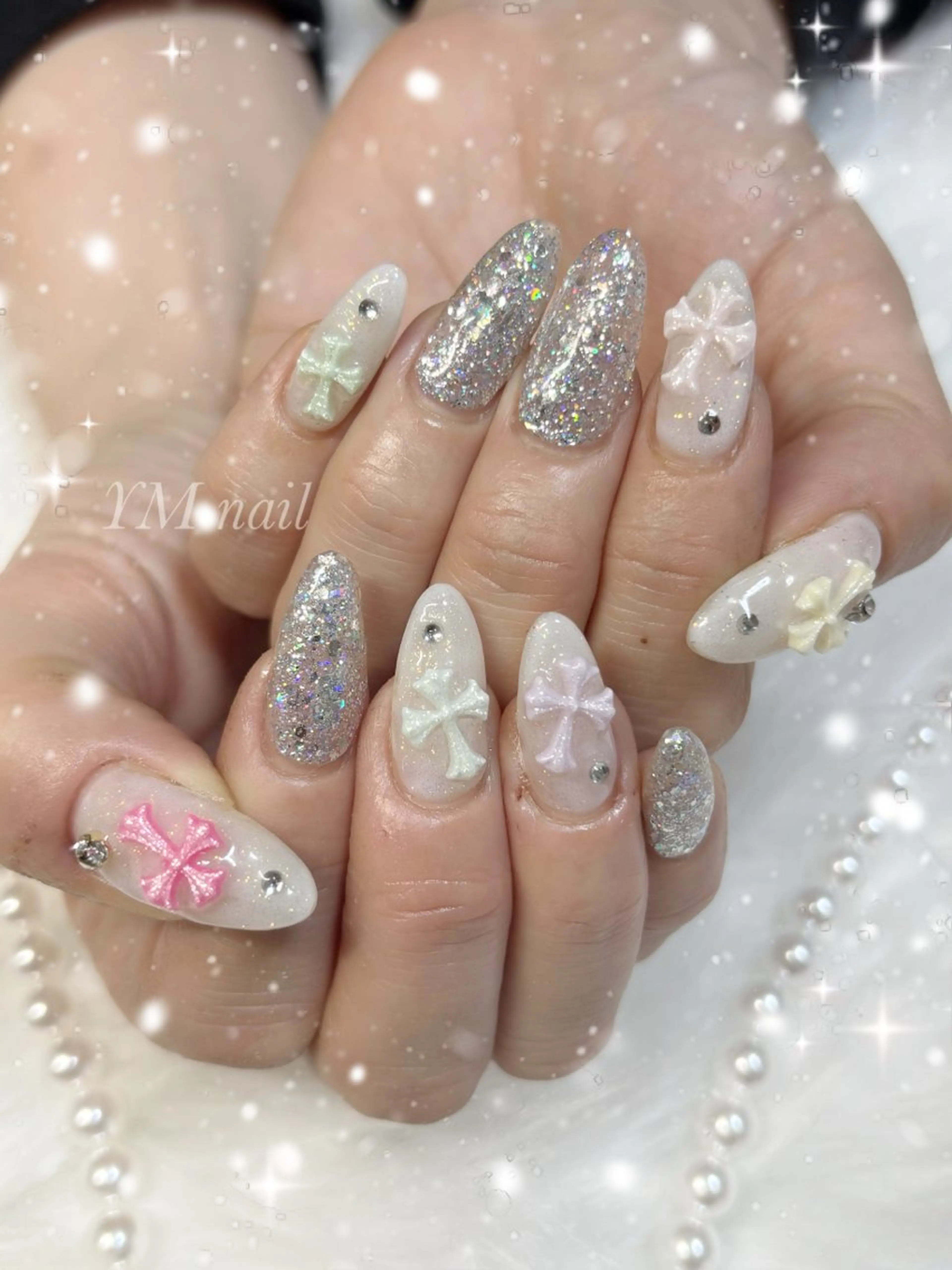 ネイル キラキラネイル ハンドネイル YM nailのネイルデザイン