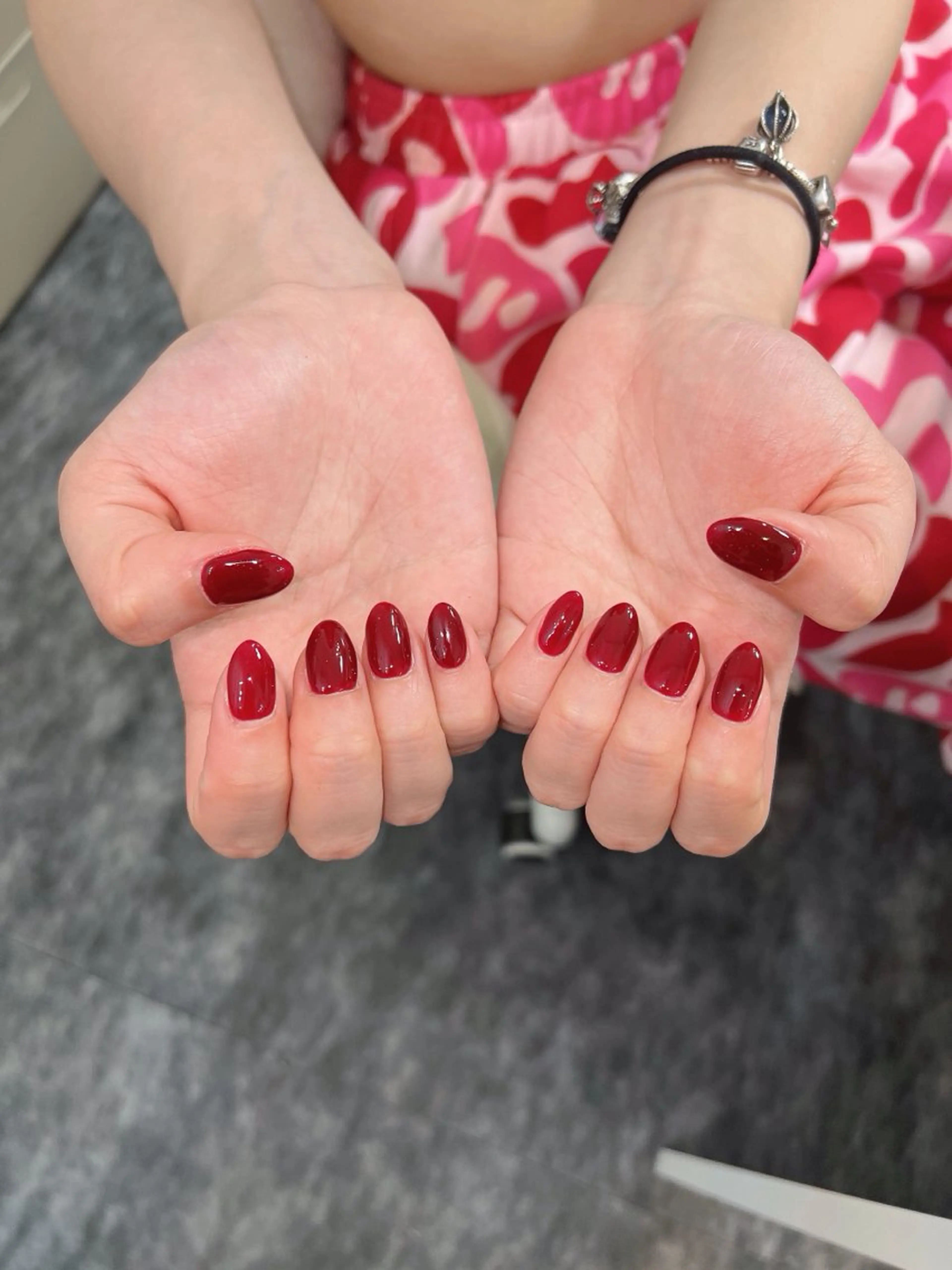 ネイル オーロラネイル ボルドー ブラウン 氷ネイル・うるうるネイル キラキラネイル ハンドネイル Sora  Nail 長さ出し専門店のネイルデザイン