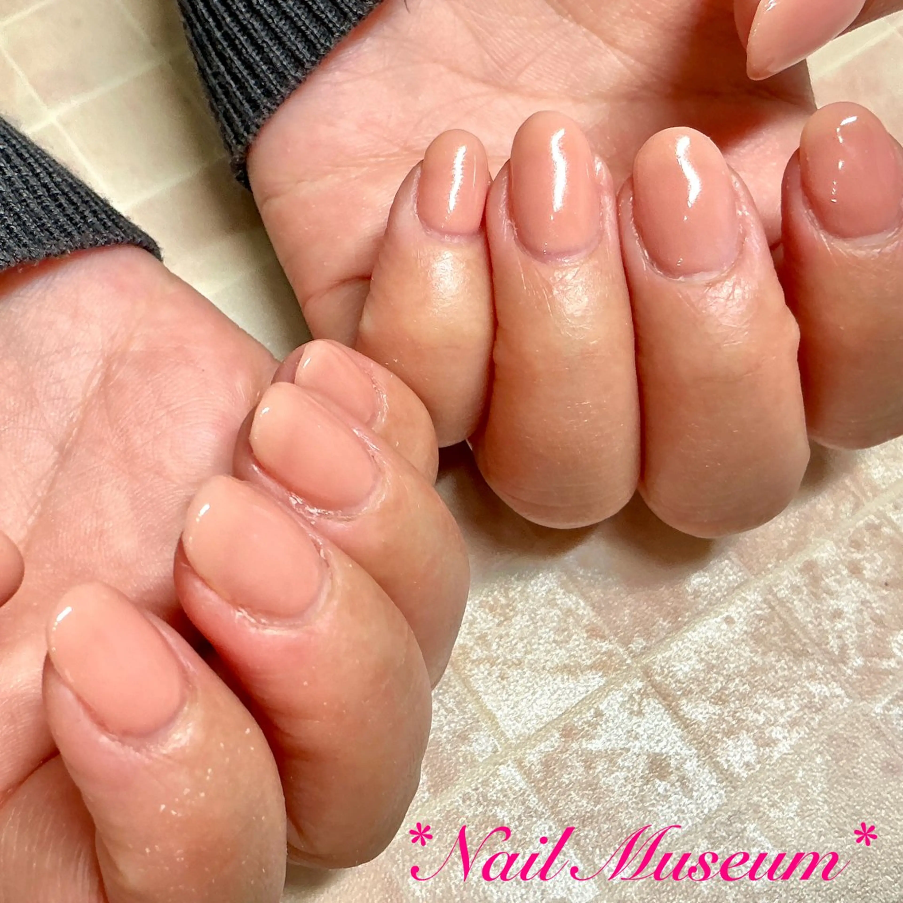 ネイル ブルー ジェルネイル ワンカラーネイル パラジェル ピンク ハンドネイル nailmuseum KAMATARIのネイルデザイン