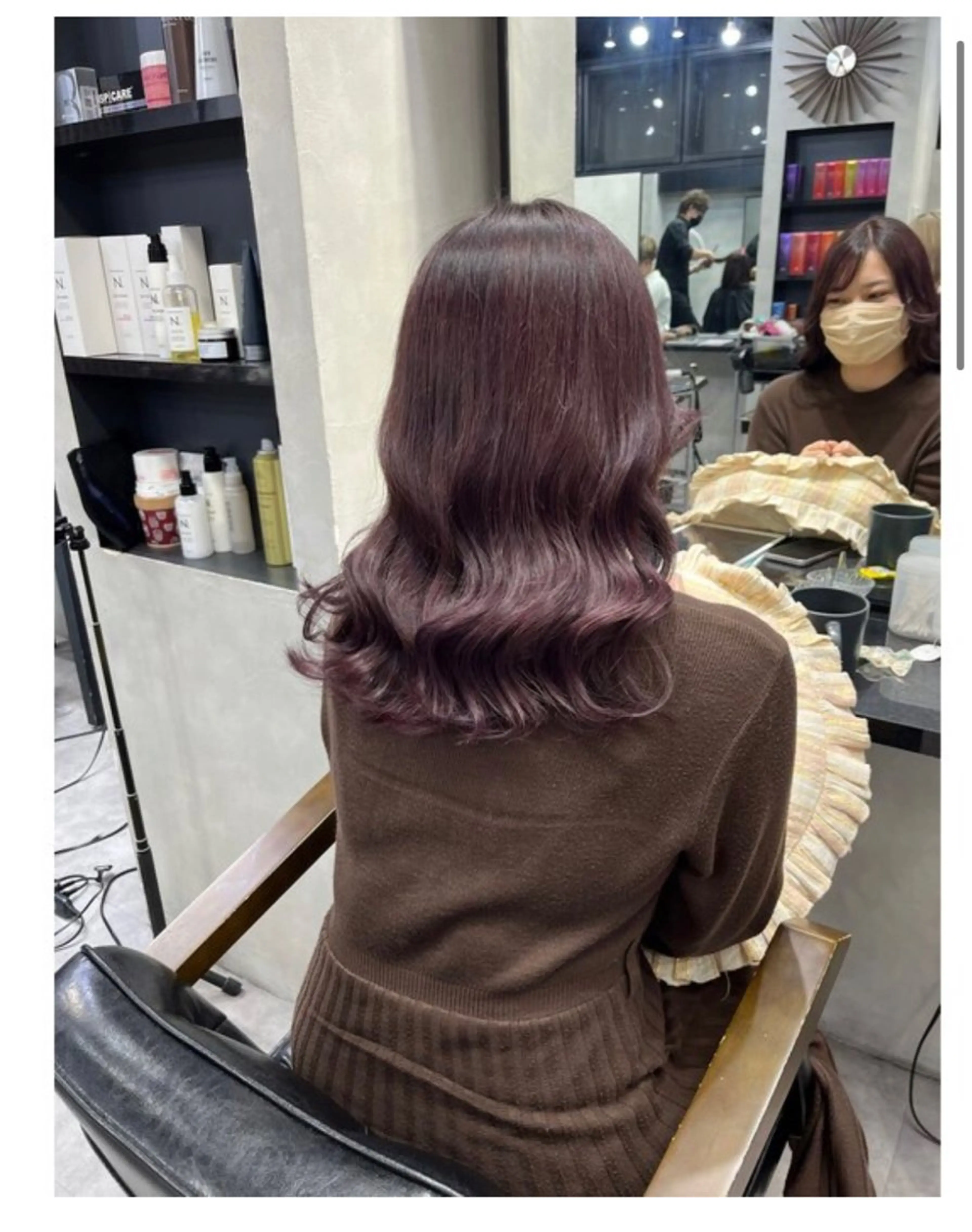 セミロング 濱川響太レディース カットモデルのヘアスタイル