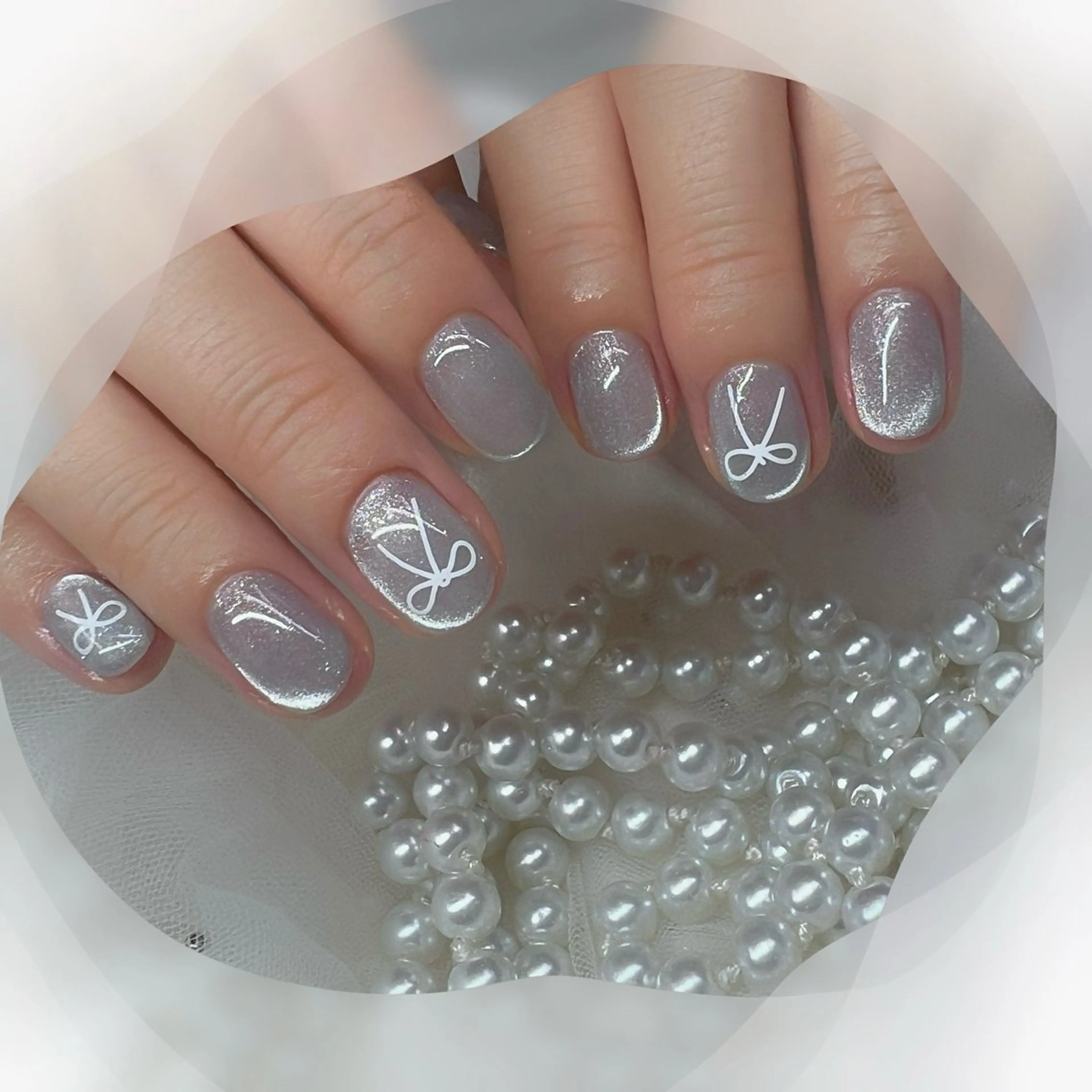 ネイル チークネイル フレンチネイル ガーリー ガラスフレンチ グラデーション ハンドネイル ハンドケア Chill Nailsalonのネイルデザイン