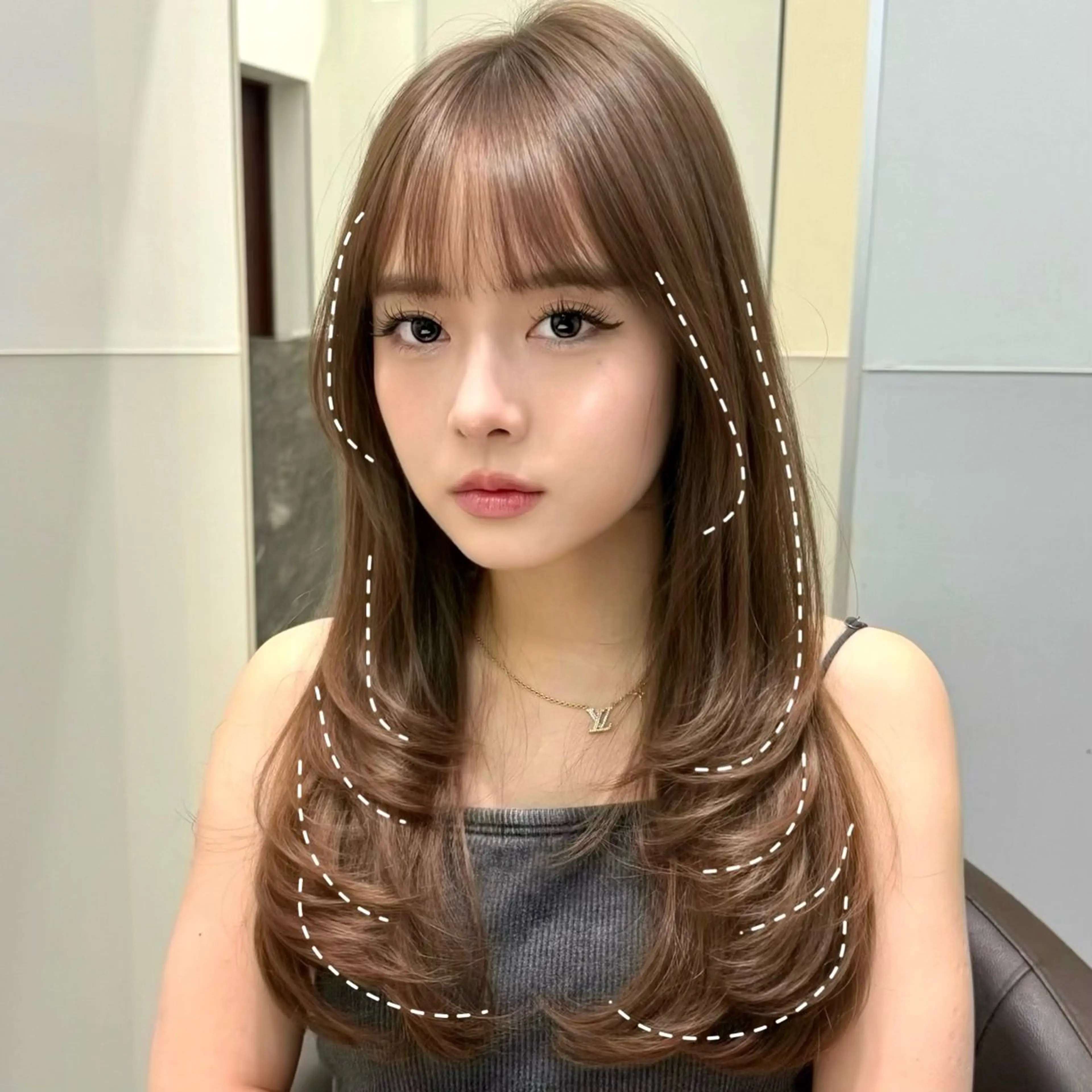 セミロング カット ヘアカラー トリートメント SALOWIN銀座六丁目店所属・️🫧レイヤーカット 銀座/れいか️️🫧のヘアスタイル