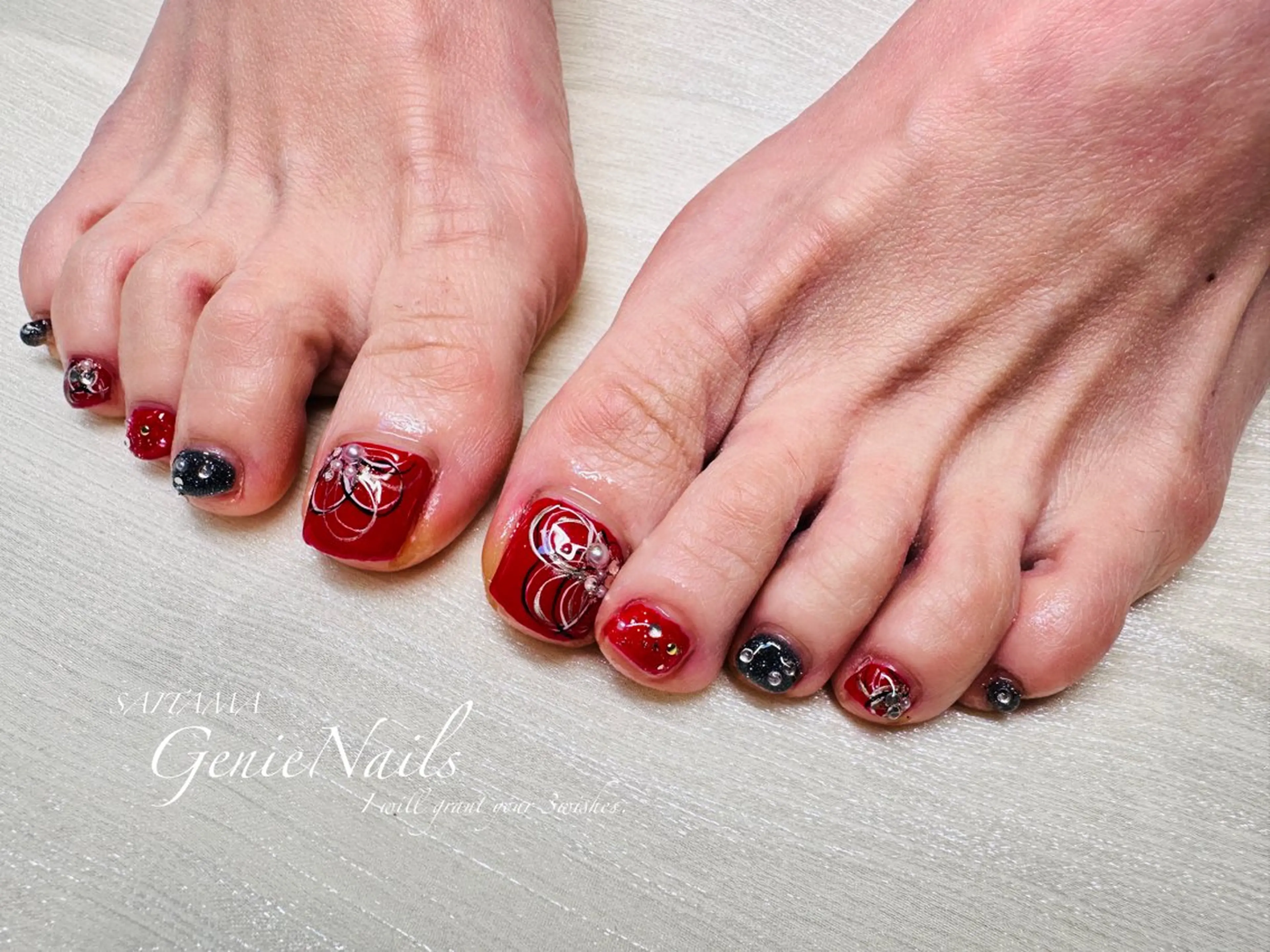 メンズ ネイル アートネイル 氷ネイル・うるうるネイル ロングネイル メンズネイル 持ち込み Genie Nailsのネイルデザイン