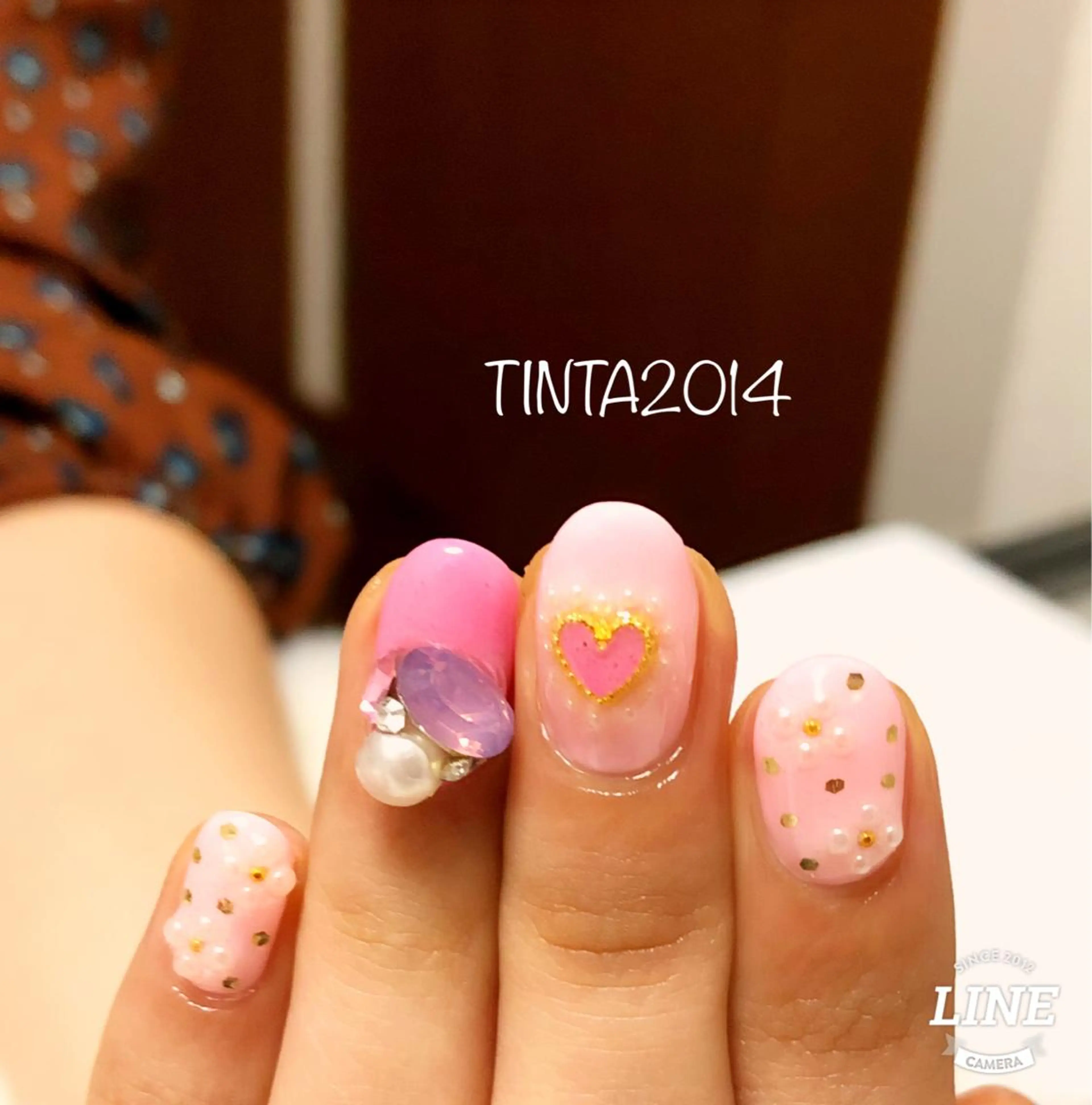 ネイル ハート ピンク 馬場 典子のネイルデザイン